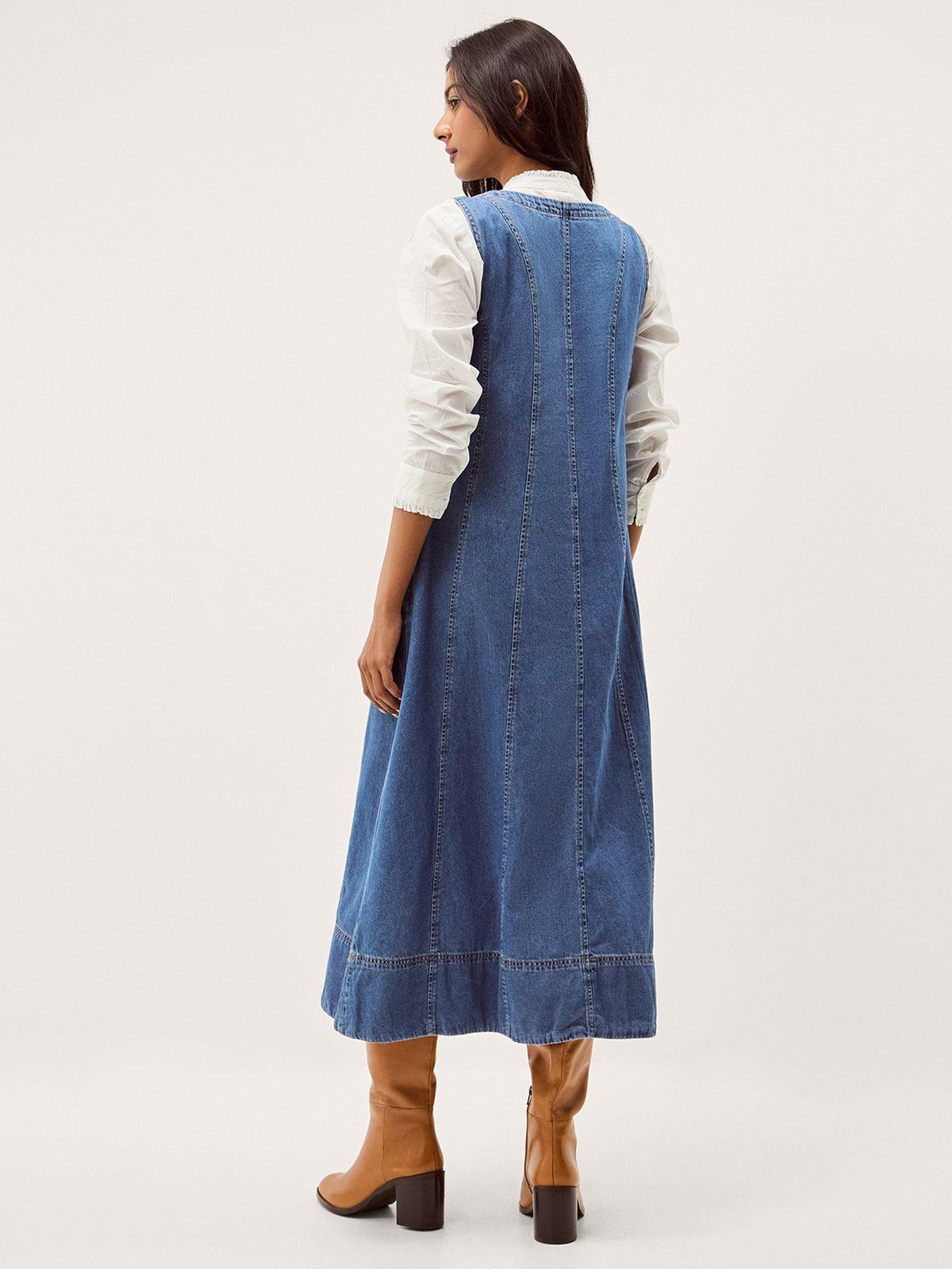 image of monsoon-tessa-denim-dress-blue