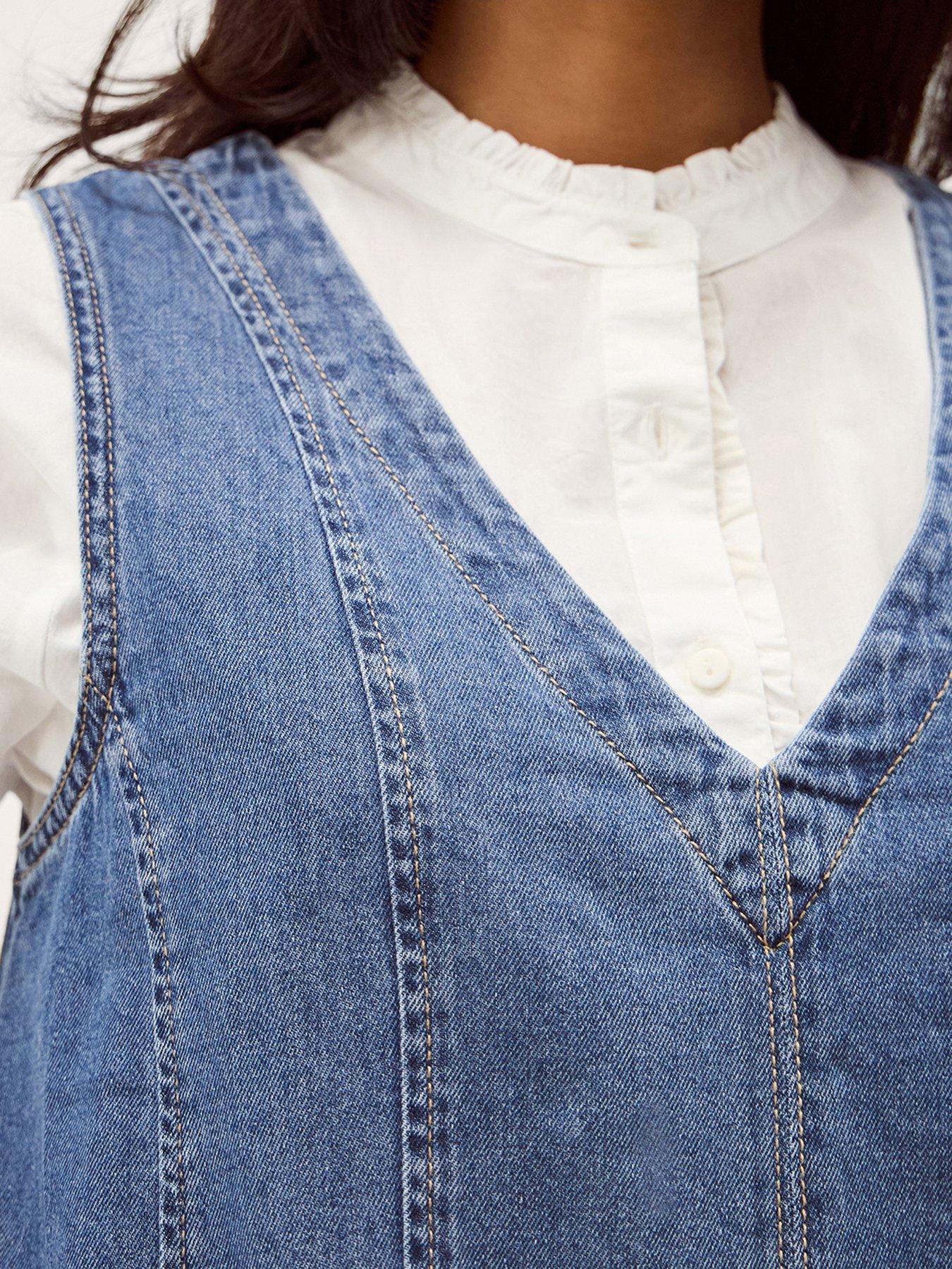 image of monsoon-tessa-denim-dress-blue