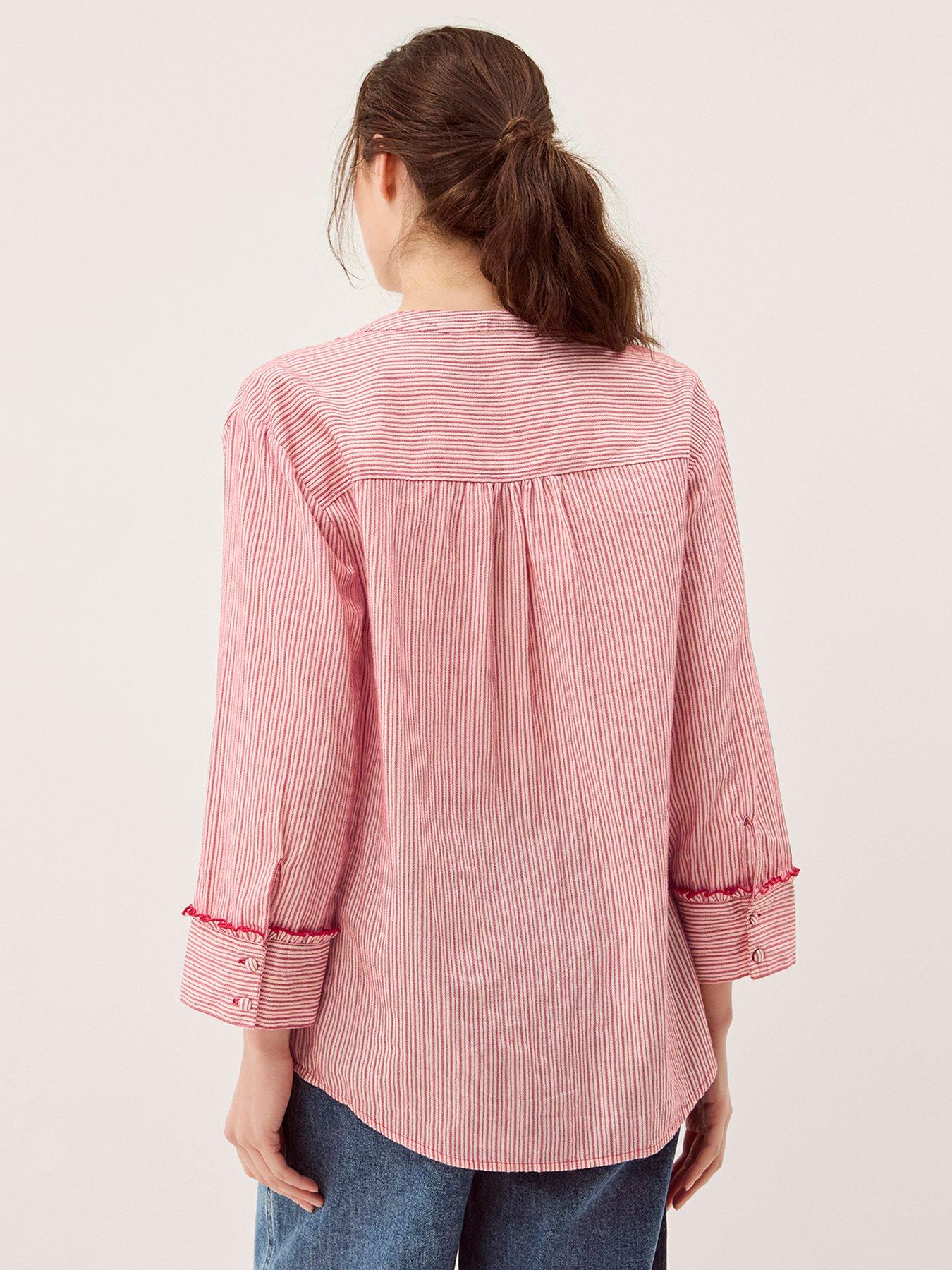 stillFront image of monsoon-ceres-ruffle-shirt-red