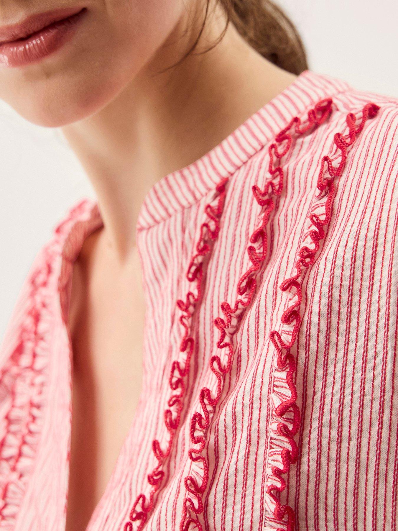  image of monsoon-ceres-ruffle-shirt-red