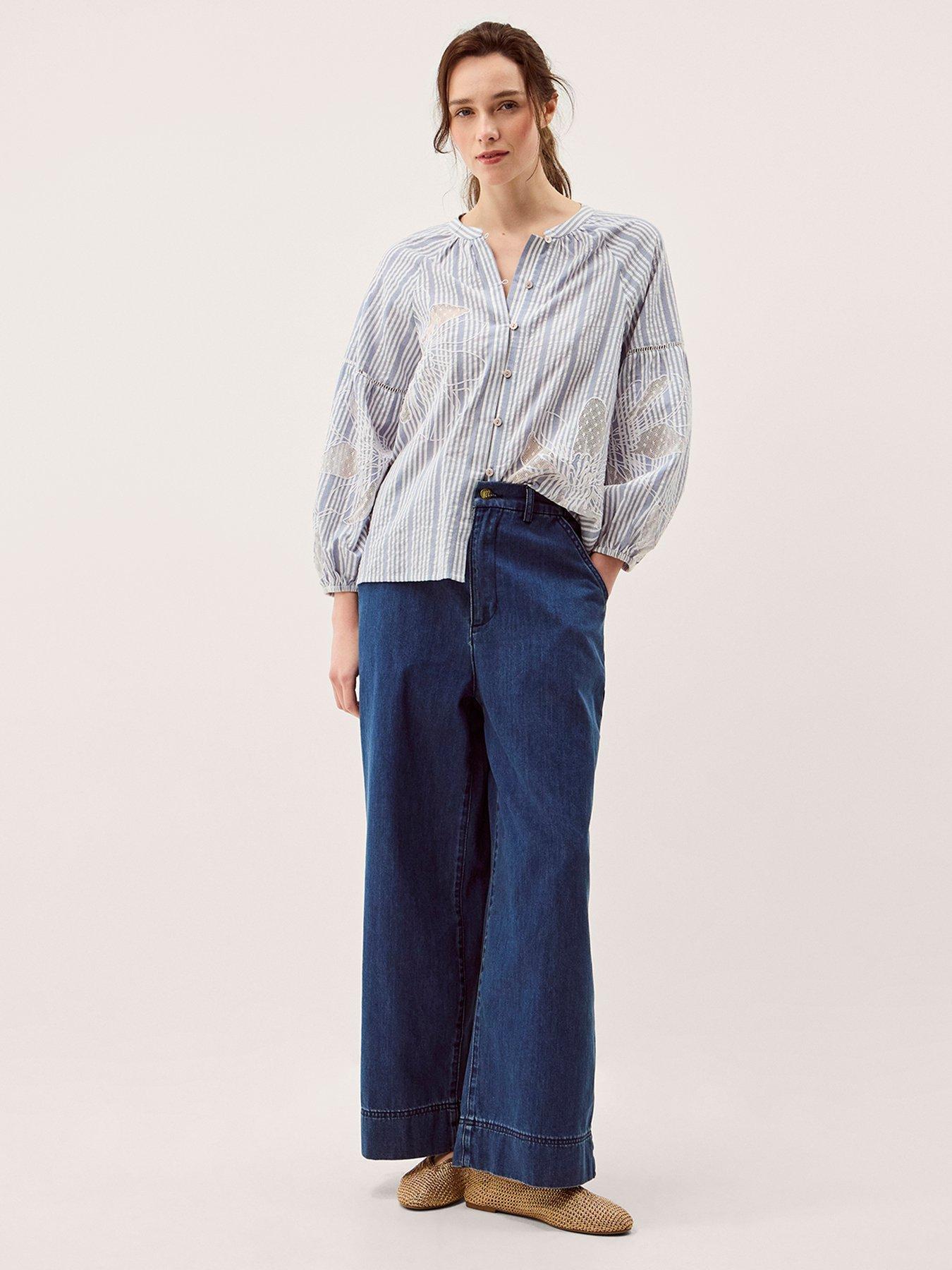 Image 3 of 5 of Monsoon Maia Embroidered Shirt - Blue