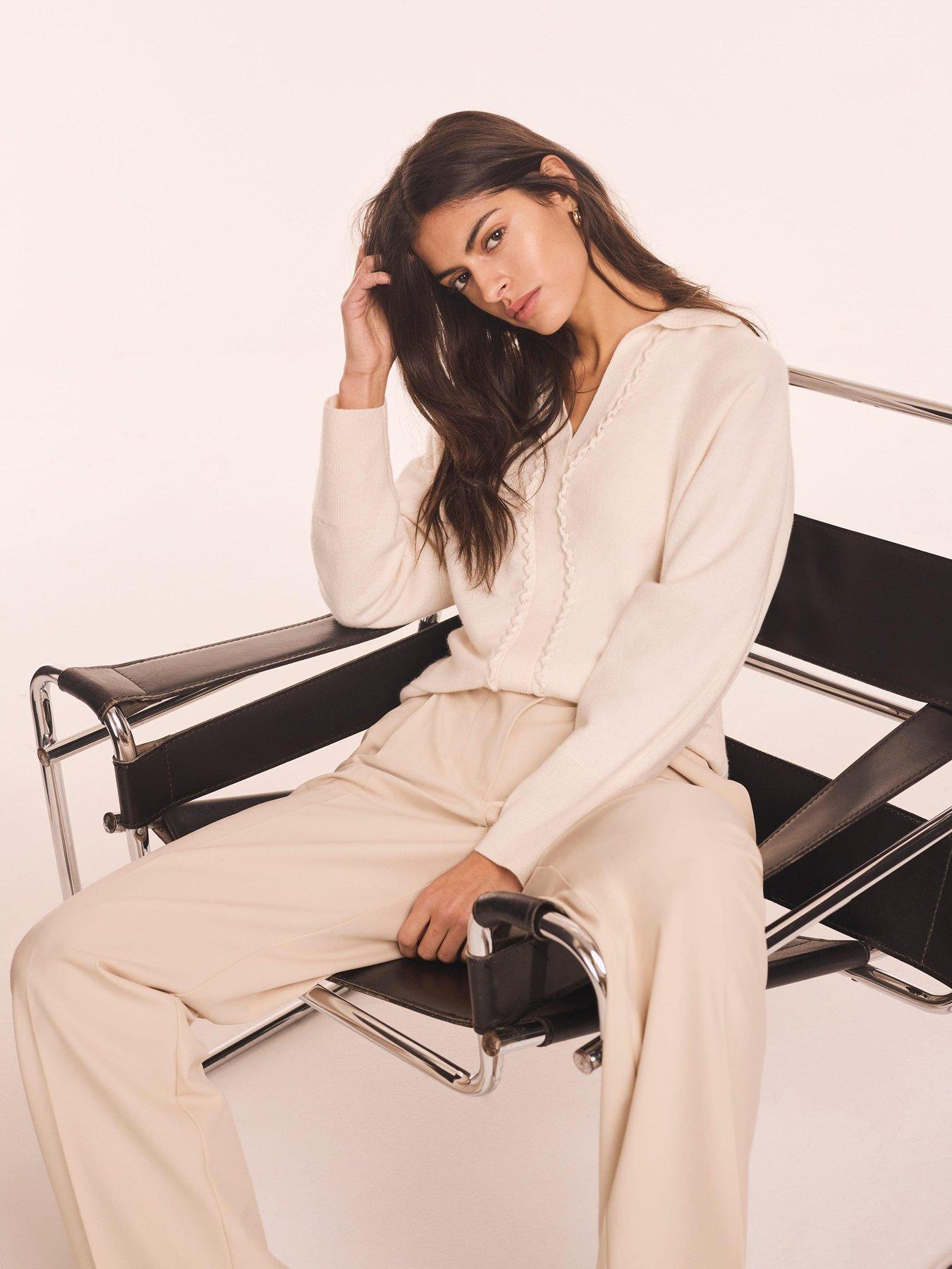Image 1 of 6 of Mint Velvet Wool Blend Knit Jumper - White