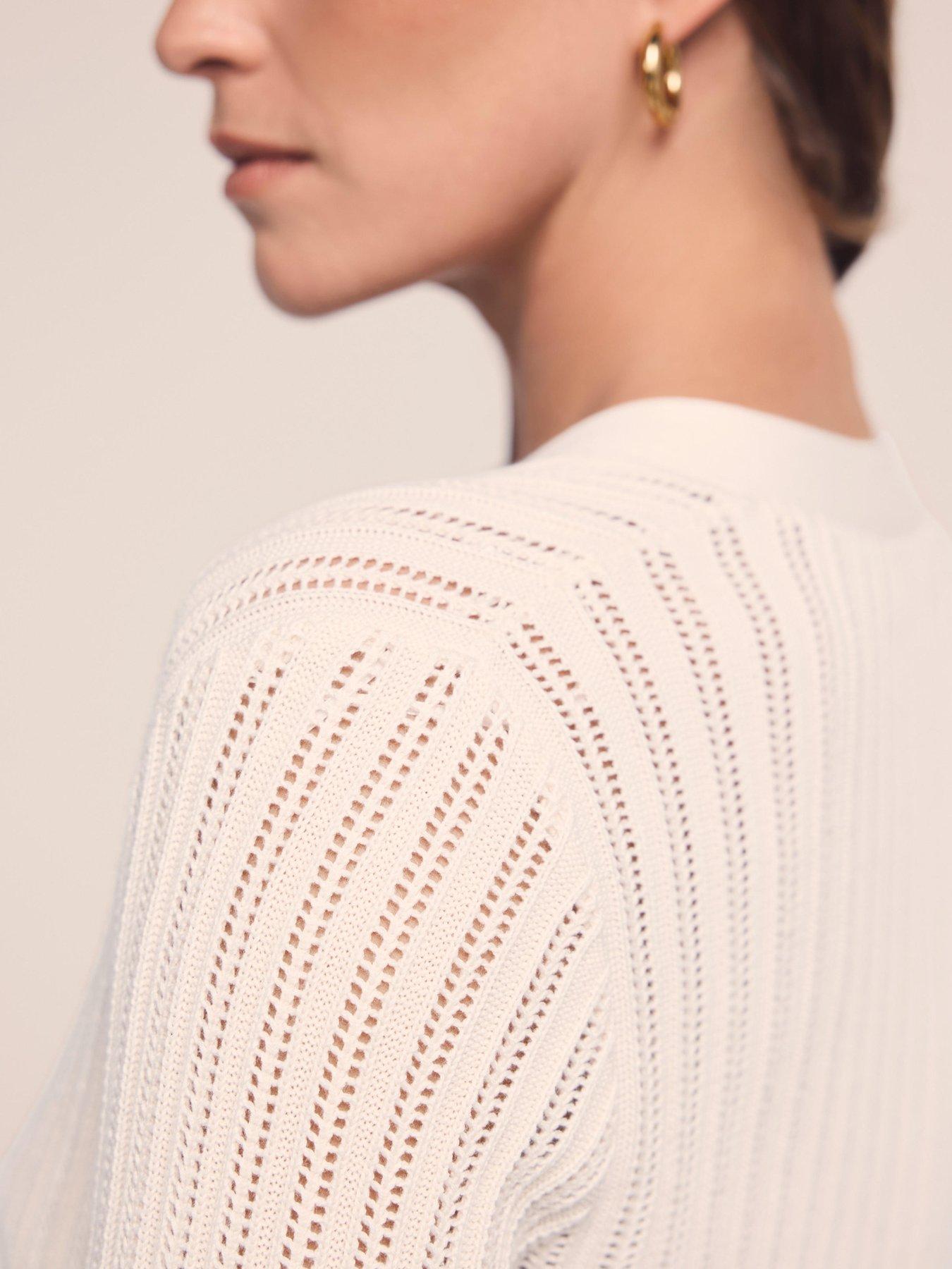 Image 3 of 6 of Mint Velvet Wool Blend Knit Jumper - White