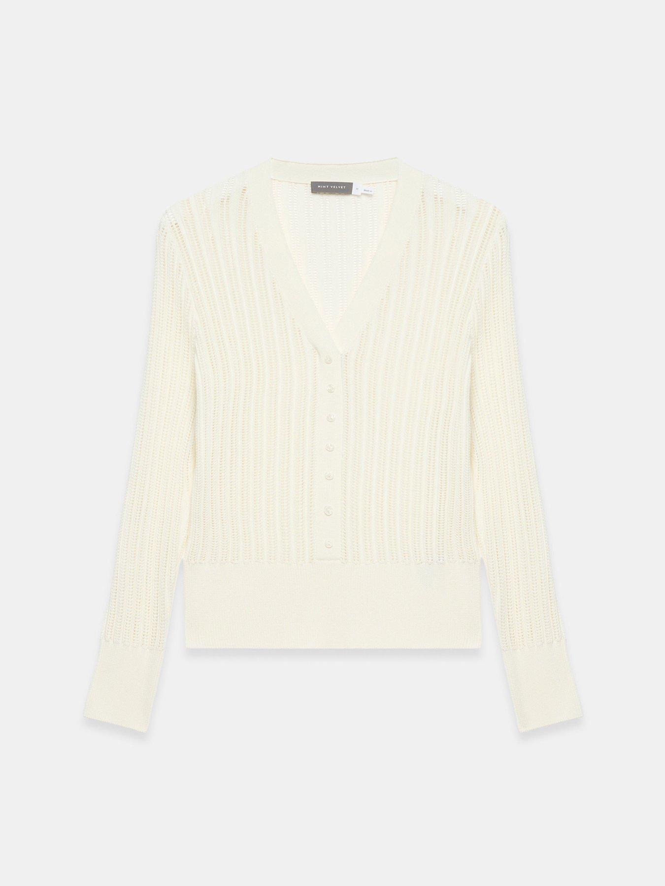 Image 5 of 6 of Mint Velvet Wool Blend Knit Jumper - White