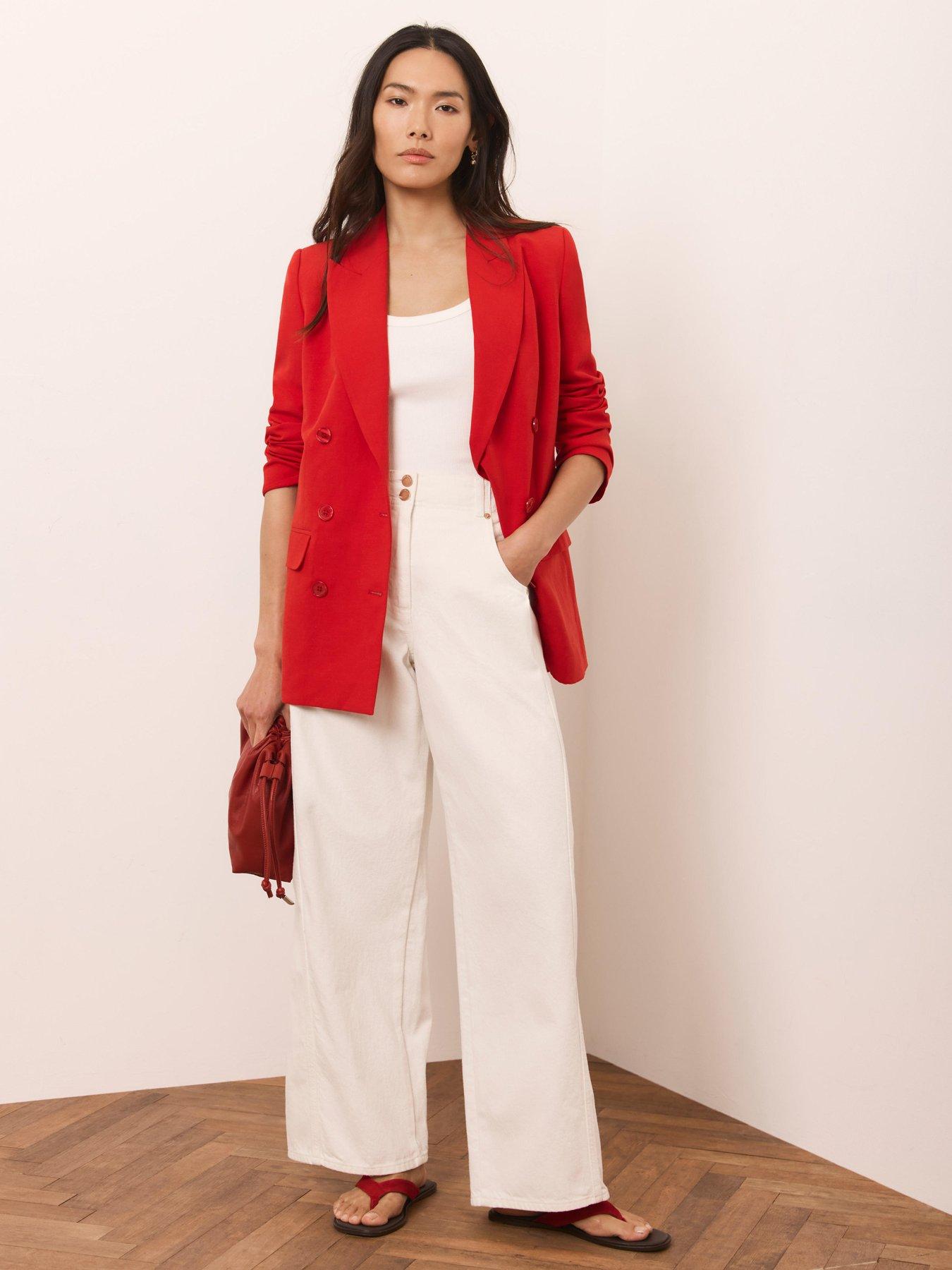 Mint Velvet Linen Mix Blazer - Red