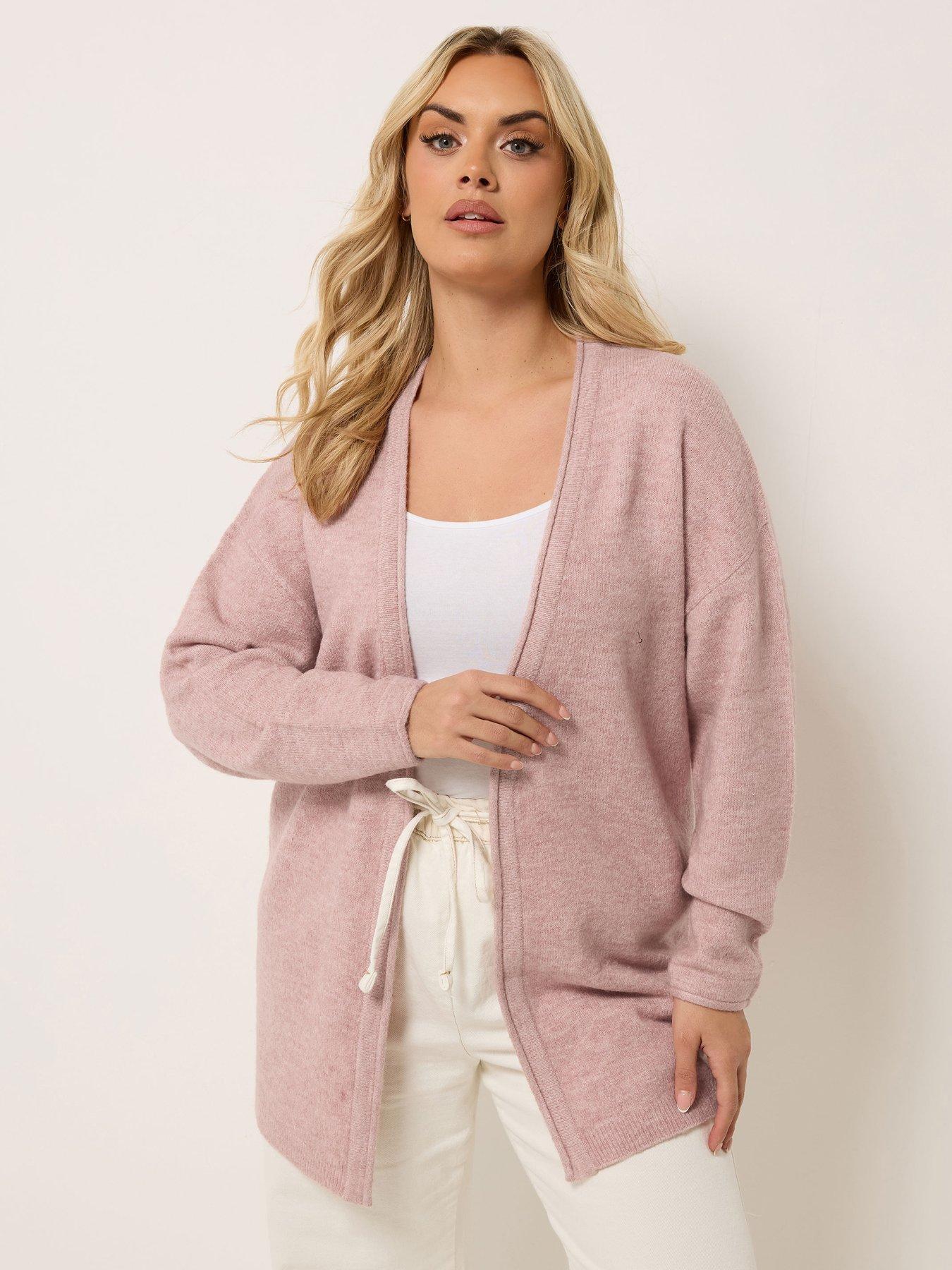 Image 1 of 4 of Yours Curve Cardigan - Pink