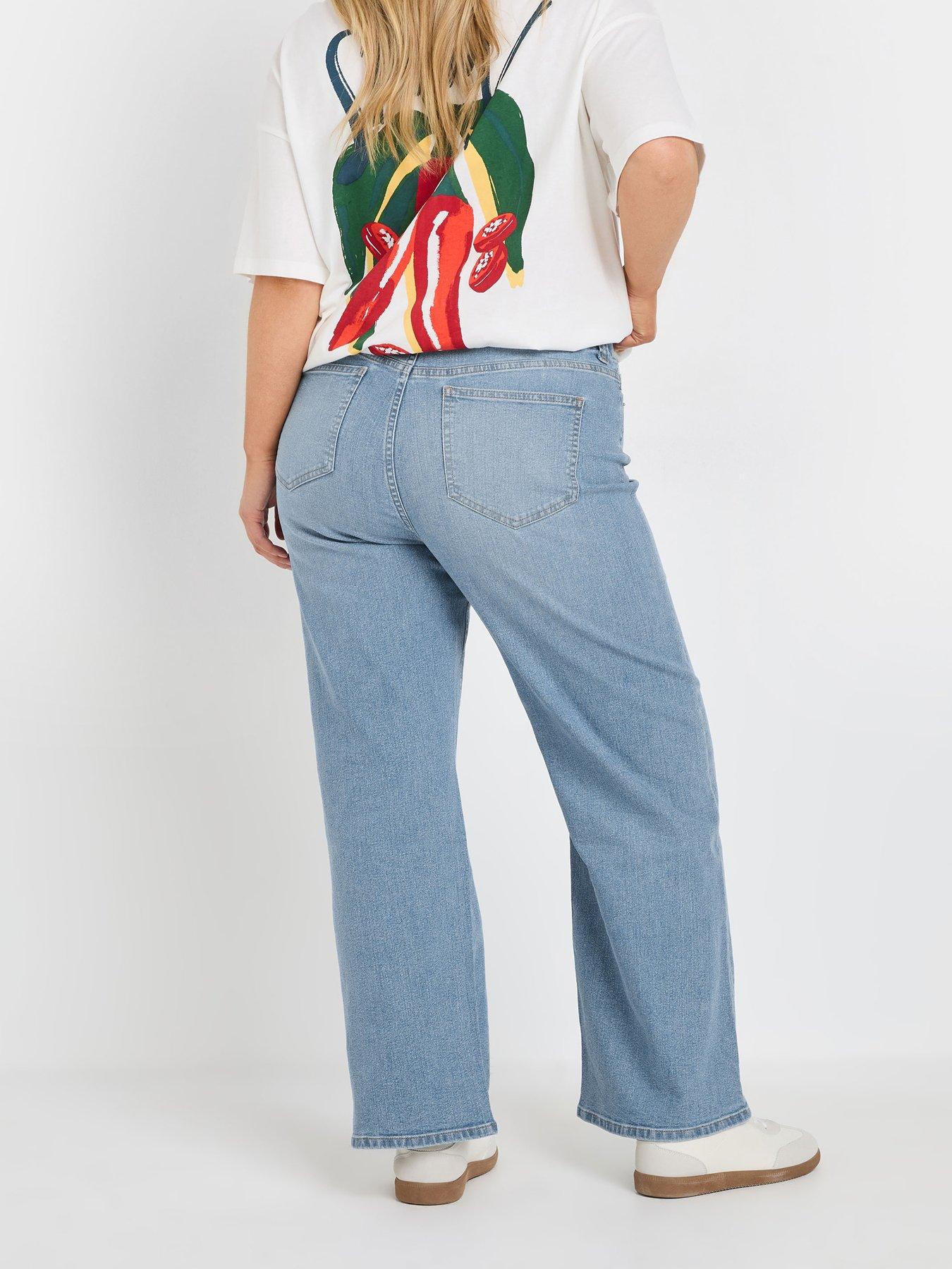 Image 2 of 5 of Yours Curve Wide Leg Jegging 28" - Blue