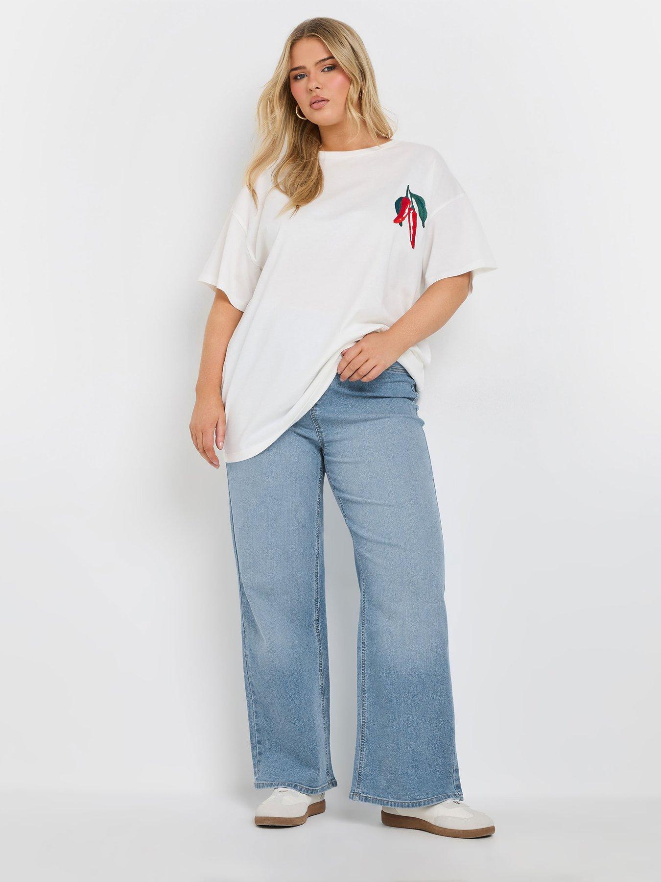 Image 3 of 5 of Yours Curve Wide Leg Jegging 28" - Blue