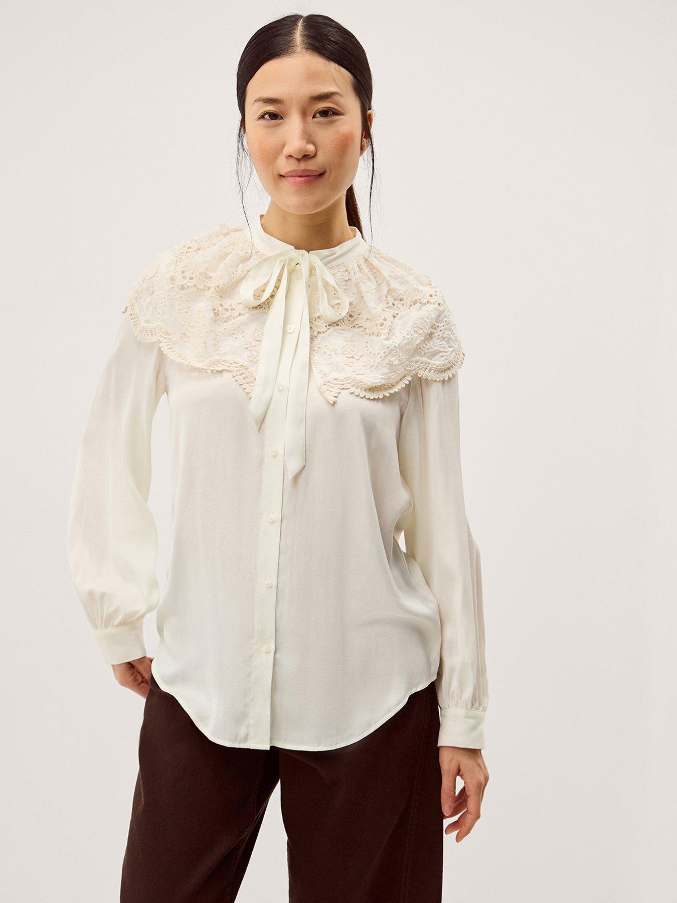 front image of monsoon-cora-collar-blouse-white