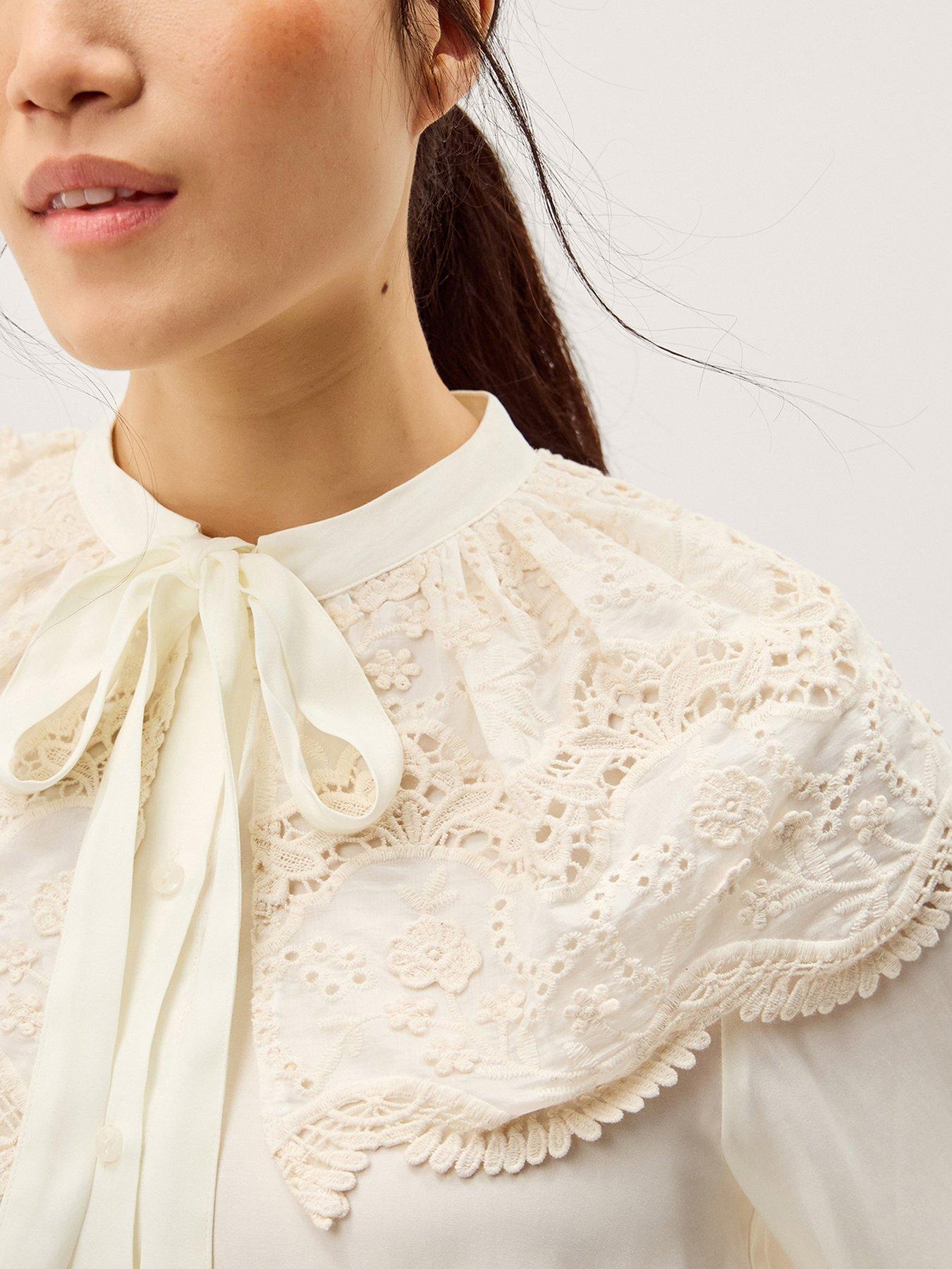  image of monsoon-cora-collar-blouse-white