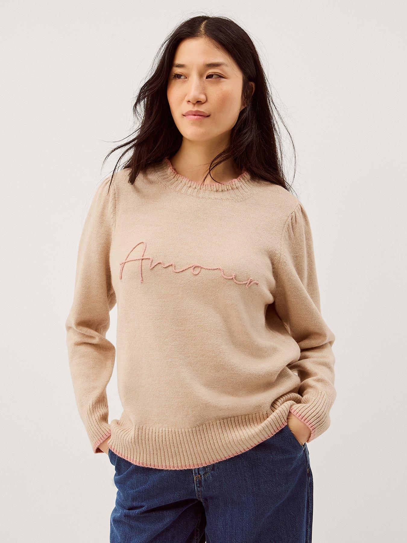 front image of monsoon-ami-amour-jumper-cream
