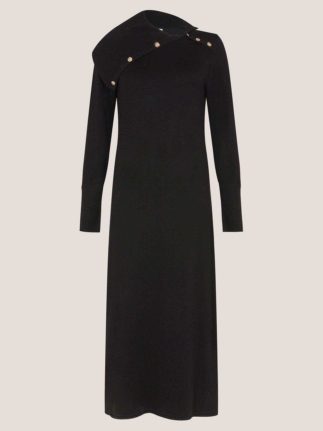  image of monsoon-cate-collar-dress-black