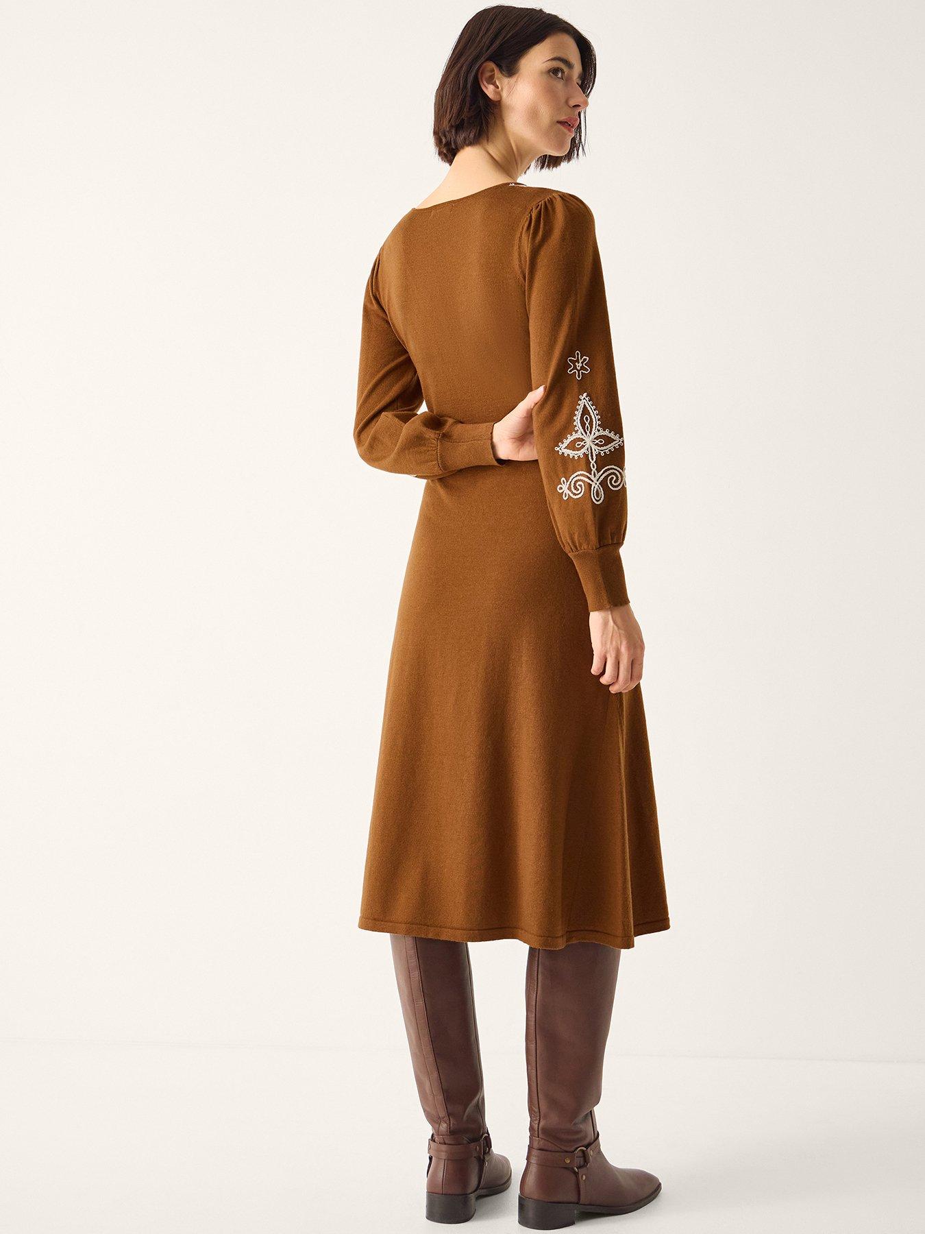  image of monsoon-cleo-cornelli-dress-brown