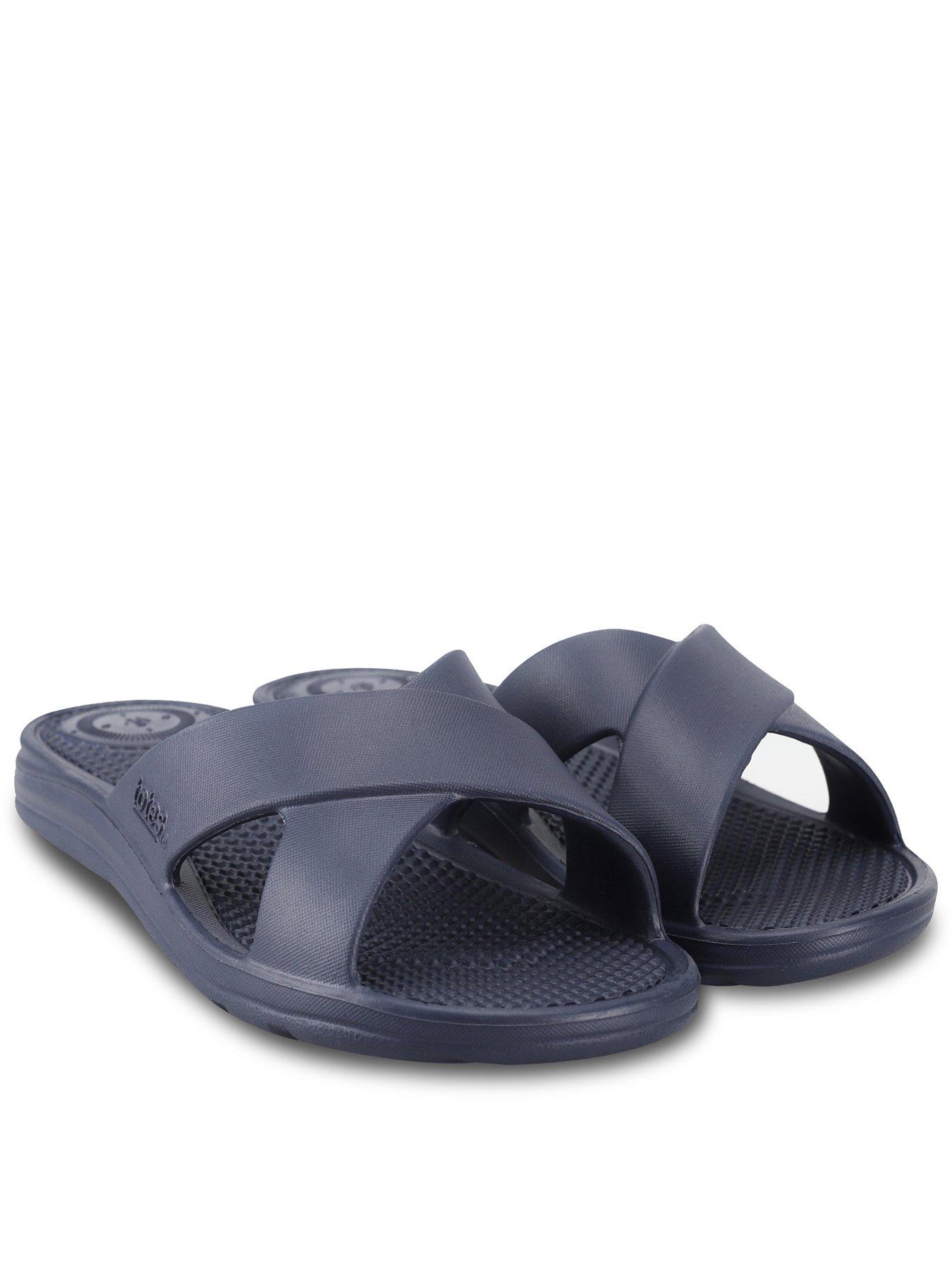front image of totes-solbounce-ladies-cross-slide-navy
