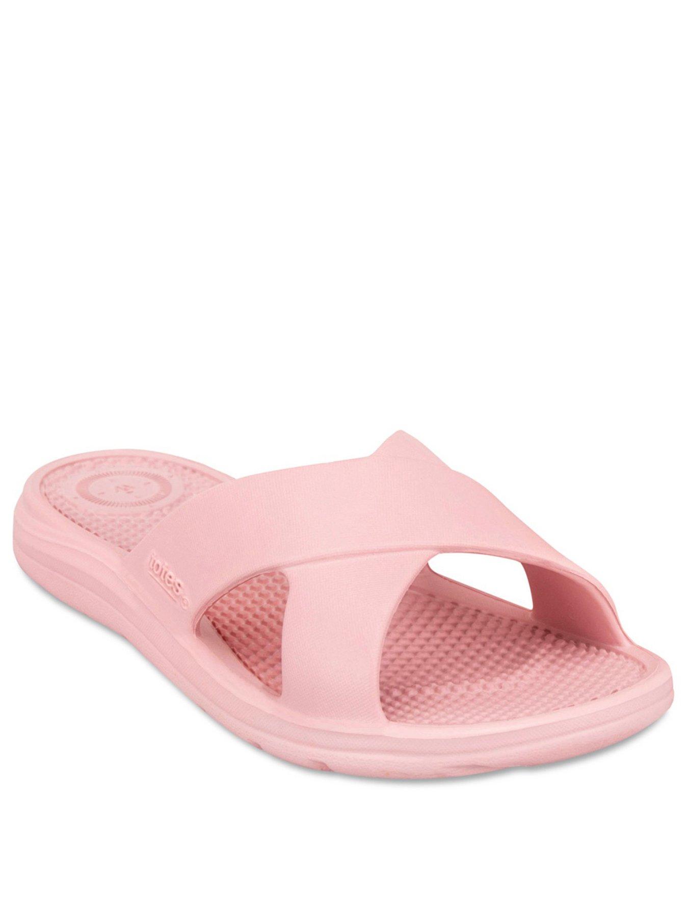  image of totes-solbounce-ladies-cross-slide-dusky-pink