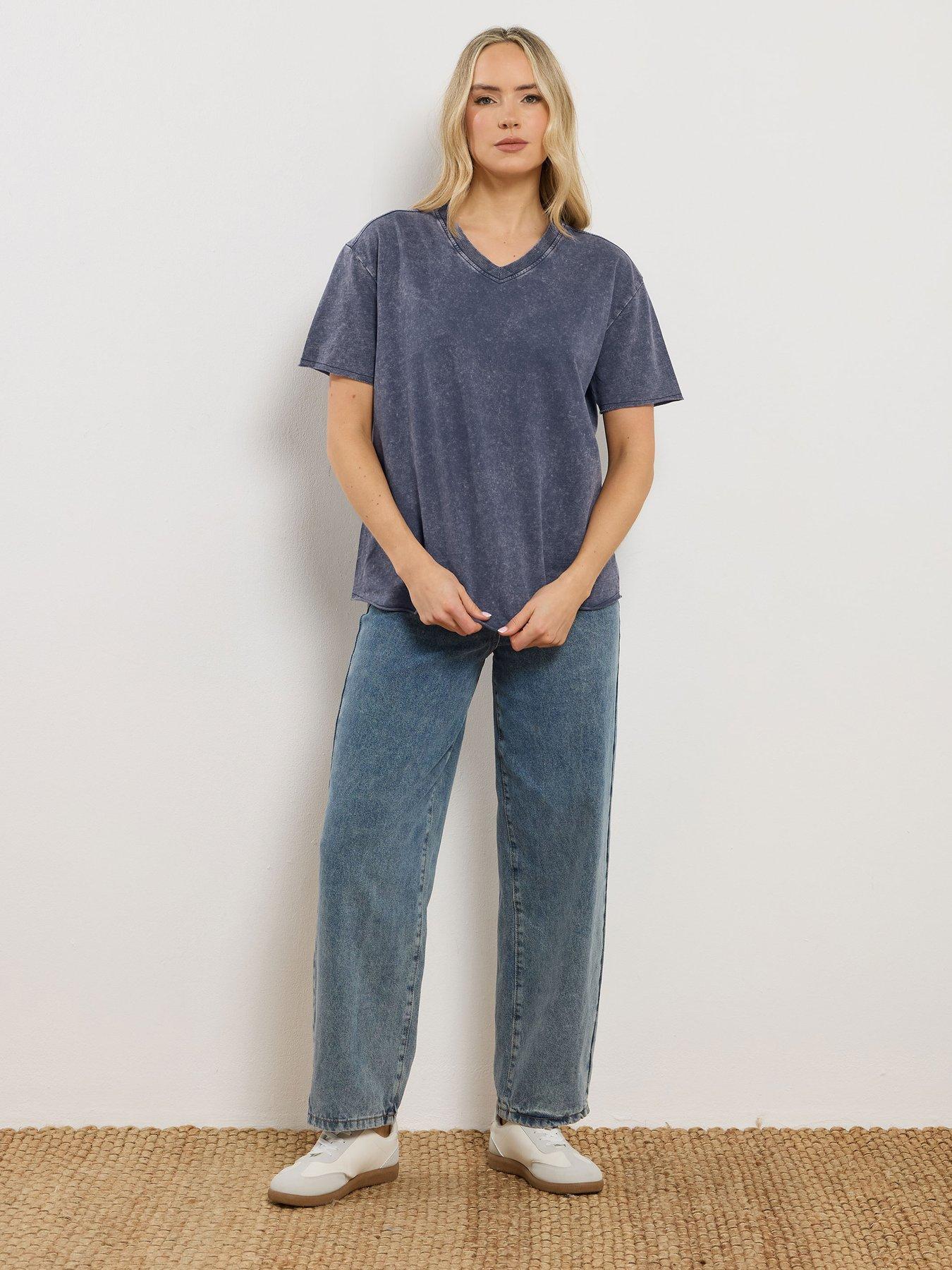 Image 3 of 5 of Long Tall Sally Acid Wash Oversized Sweat - Blue