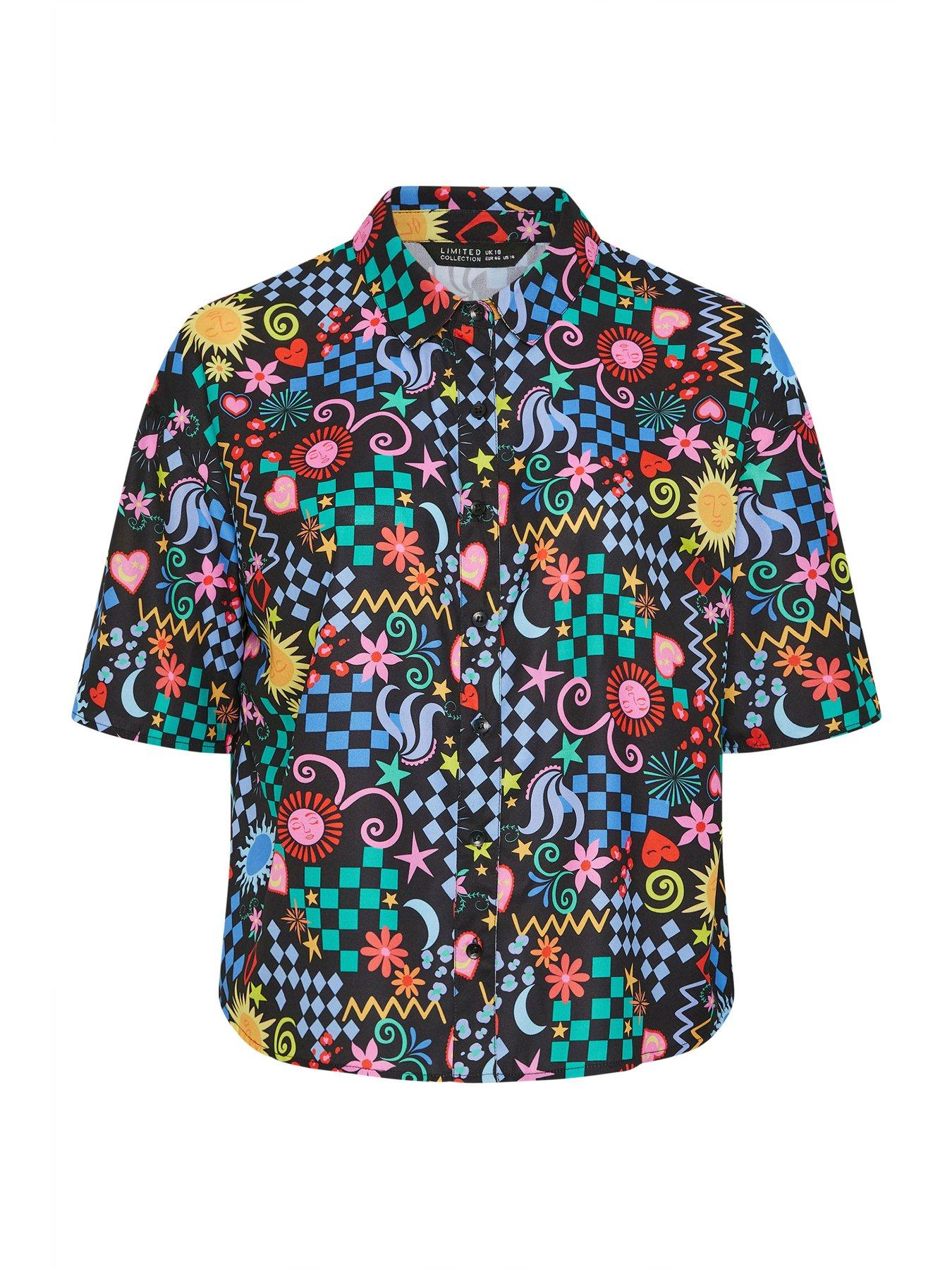 Image 5 of 5 of Yours Curve Tie Shirt Co-Ord Set - Black