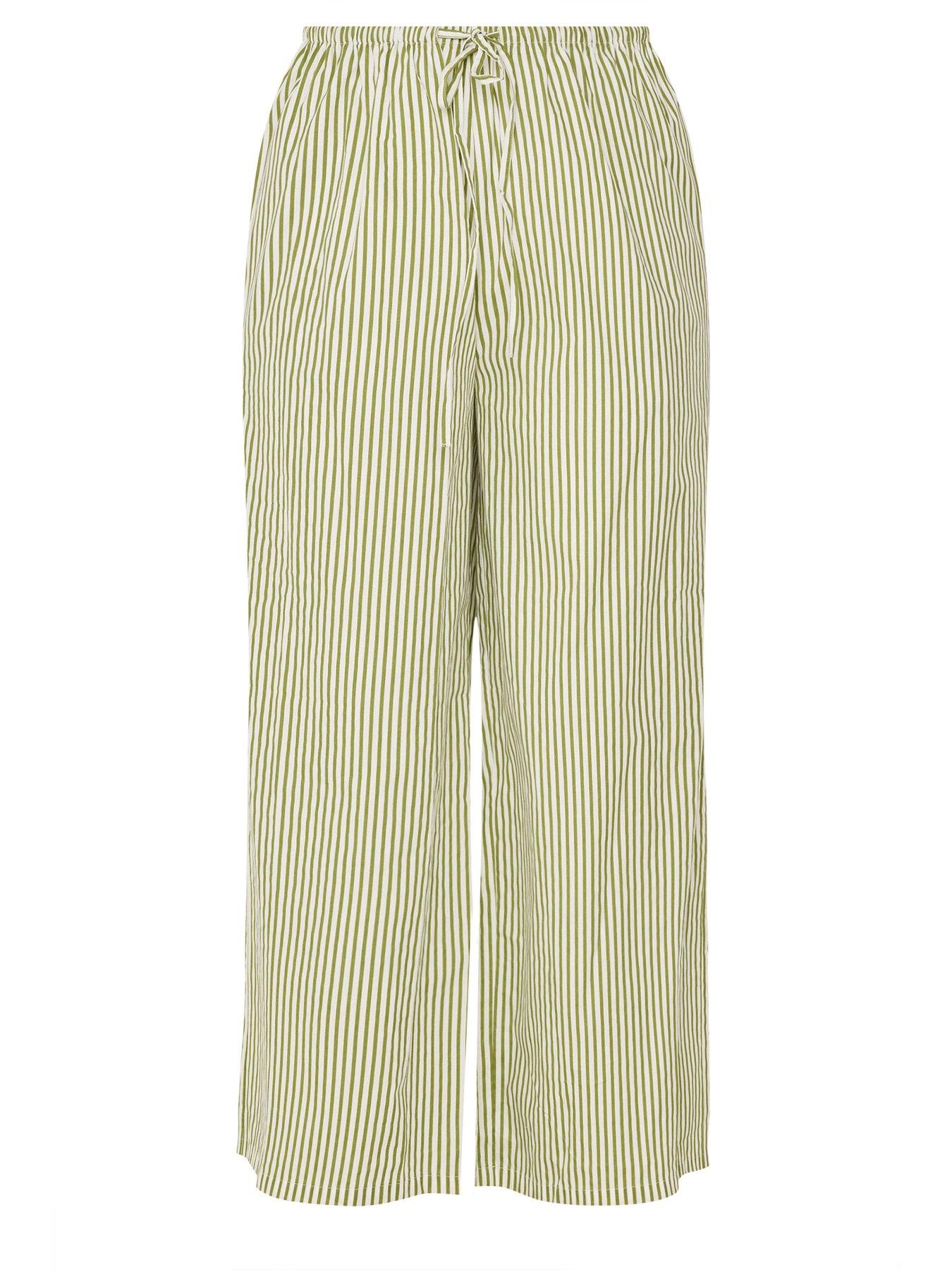 Image 5 of 5 of Yours Curve Striped Trouser - Green