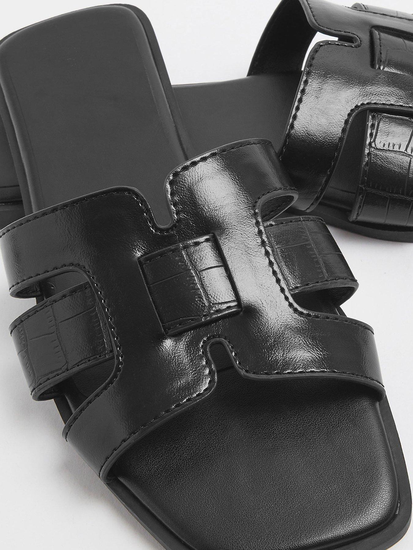 Image 4 of 4 of Yours Extra Wide Fit Cut Out Mule Sandal - Black