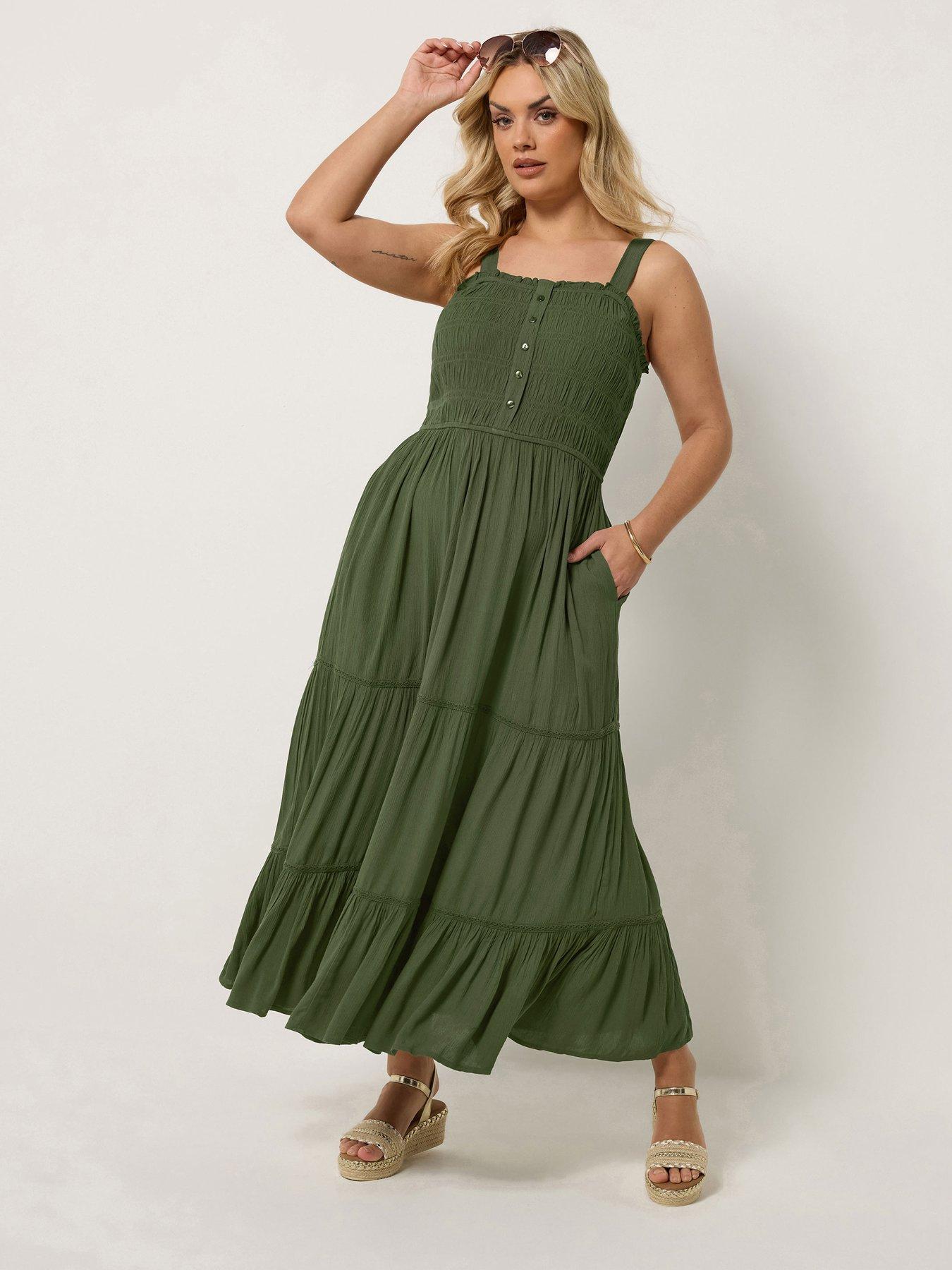 Image 1 of 4 of Yours Curve Shirred Placket Dress