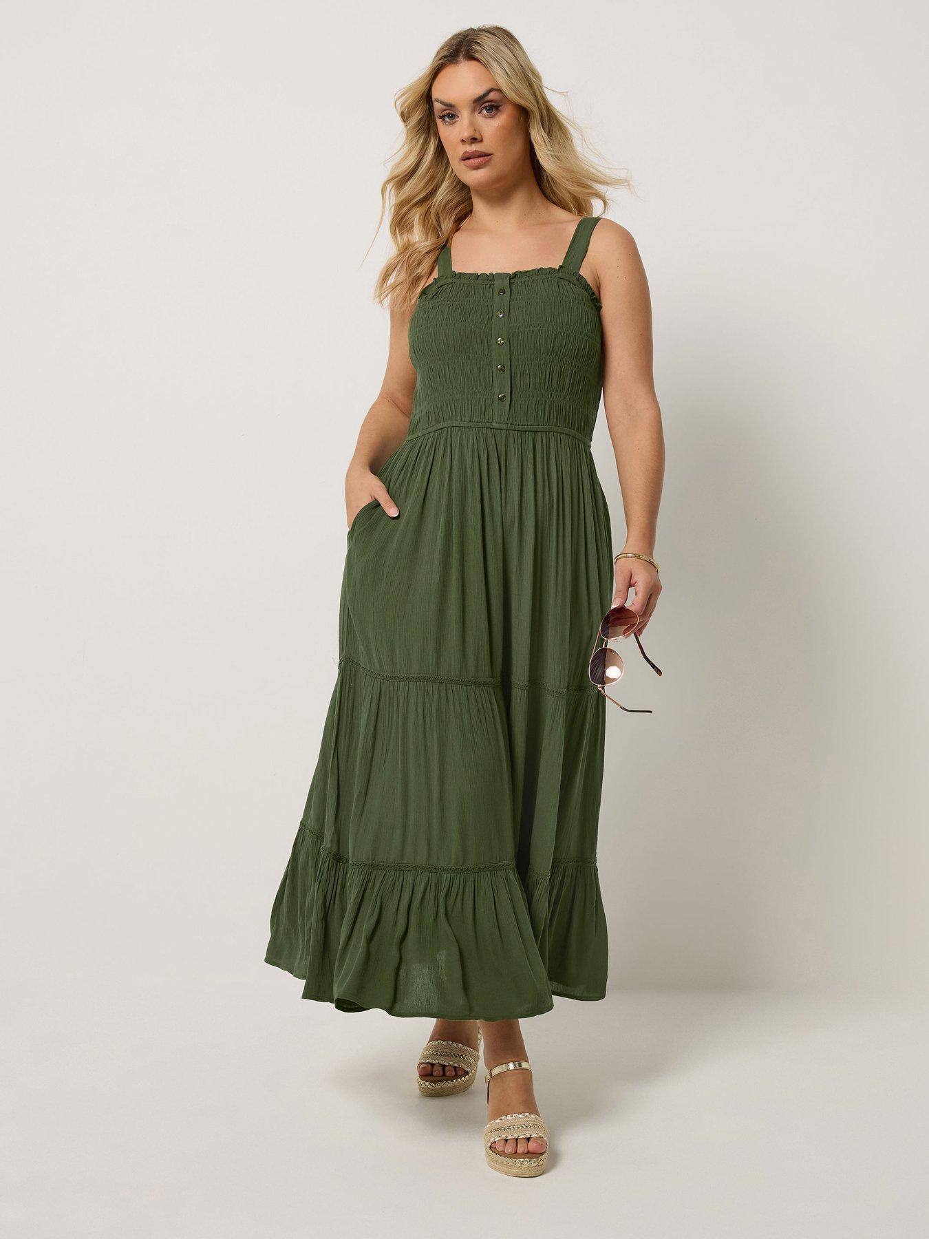 Image 3 of 4 of Yours Curve Shirred Placket Dress