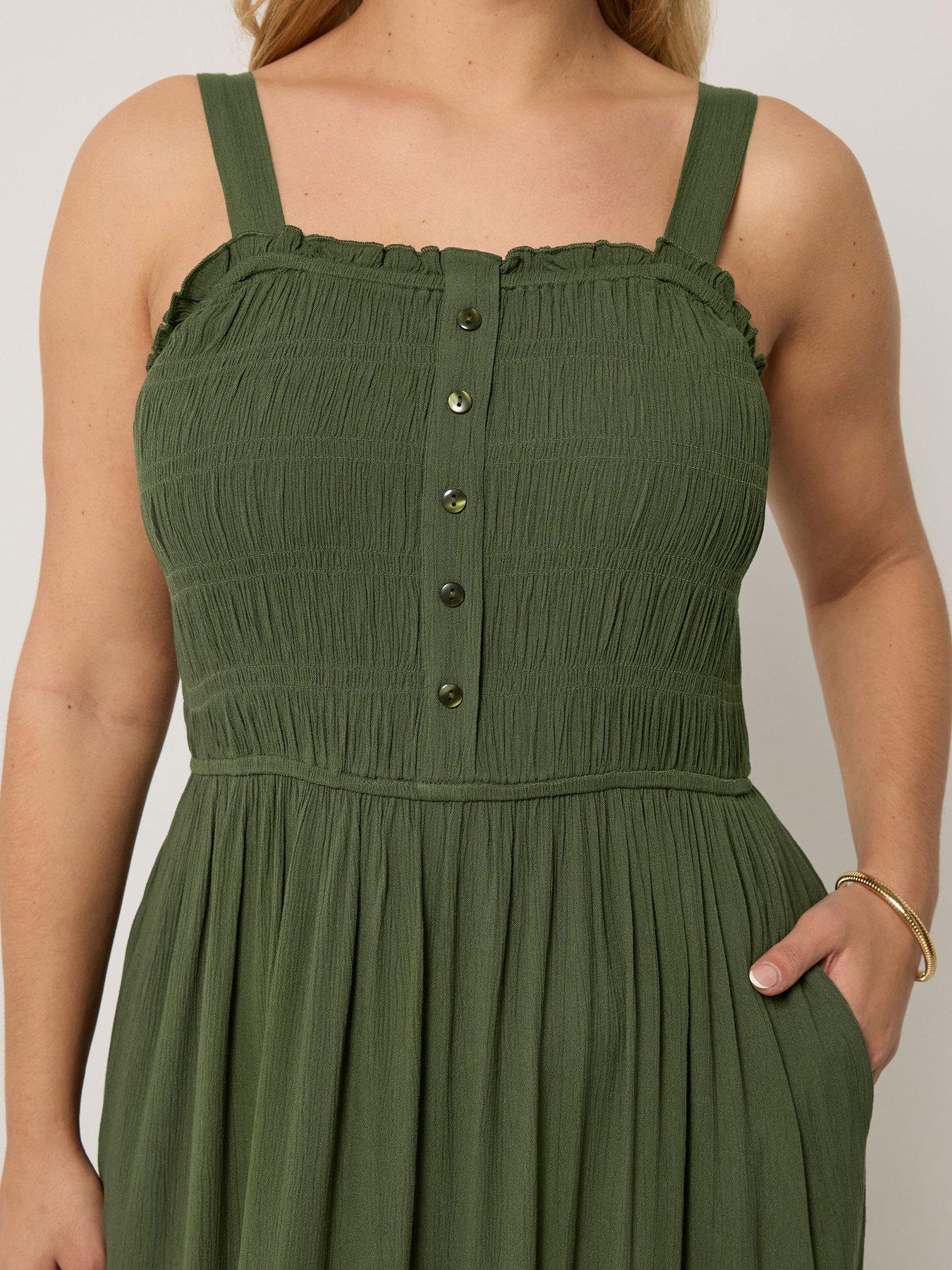 Image 4 of 4 of Yours Curve Shirred Placket Dress