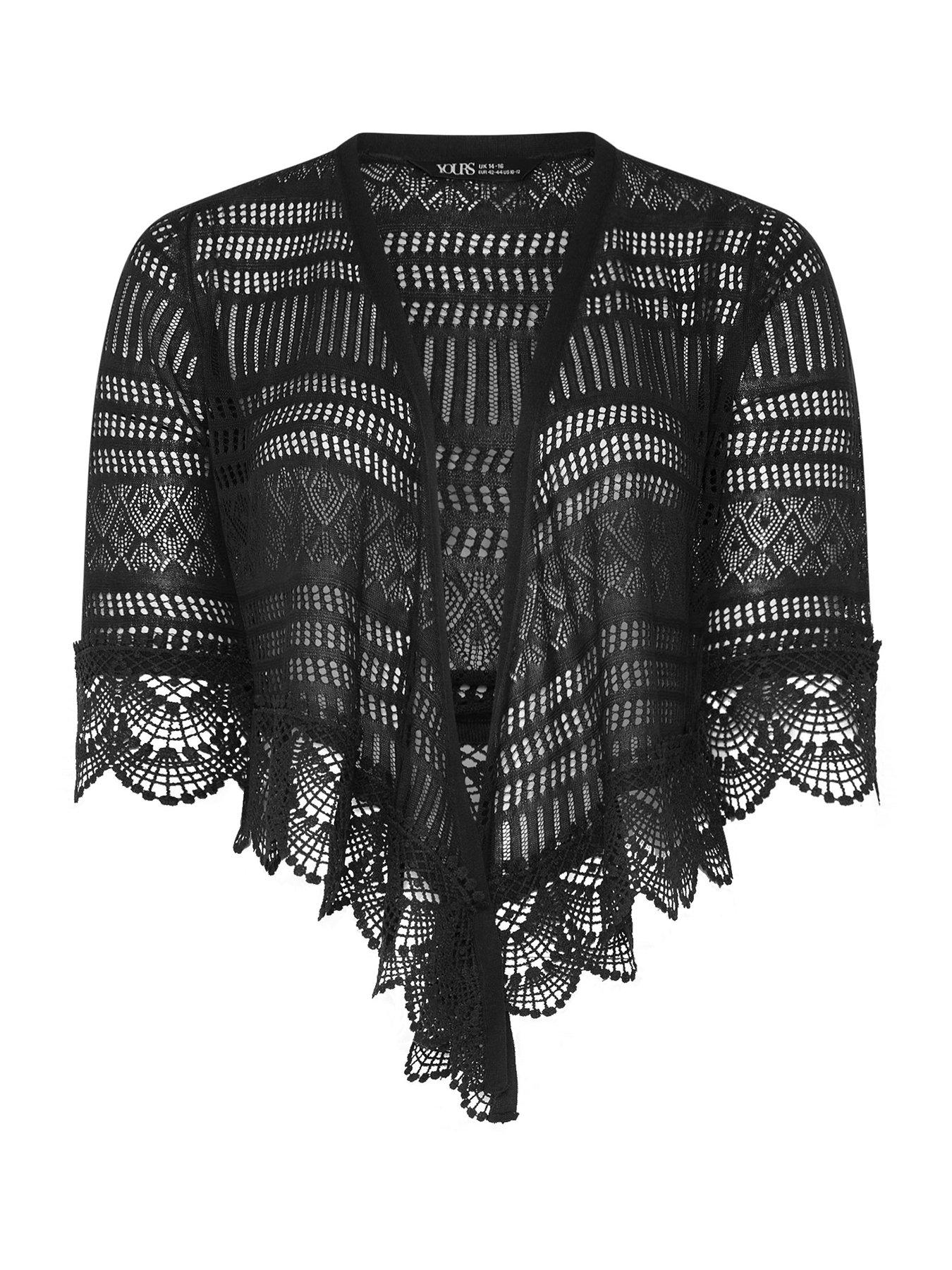 Image 5 of 5 of Yours Curve Waterfall Cardigan - Black