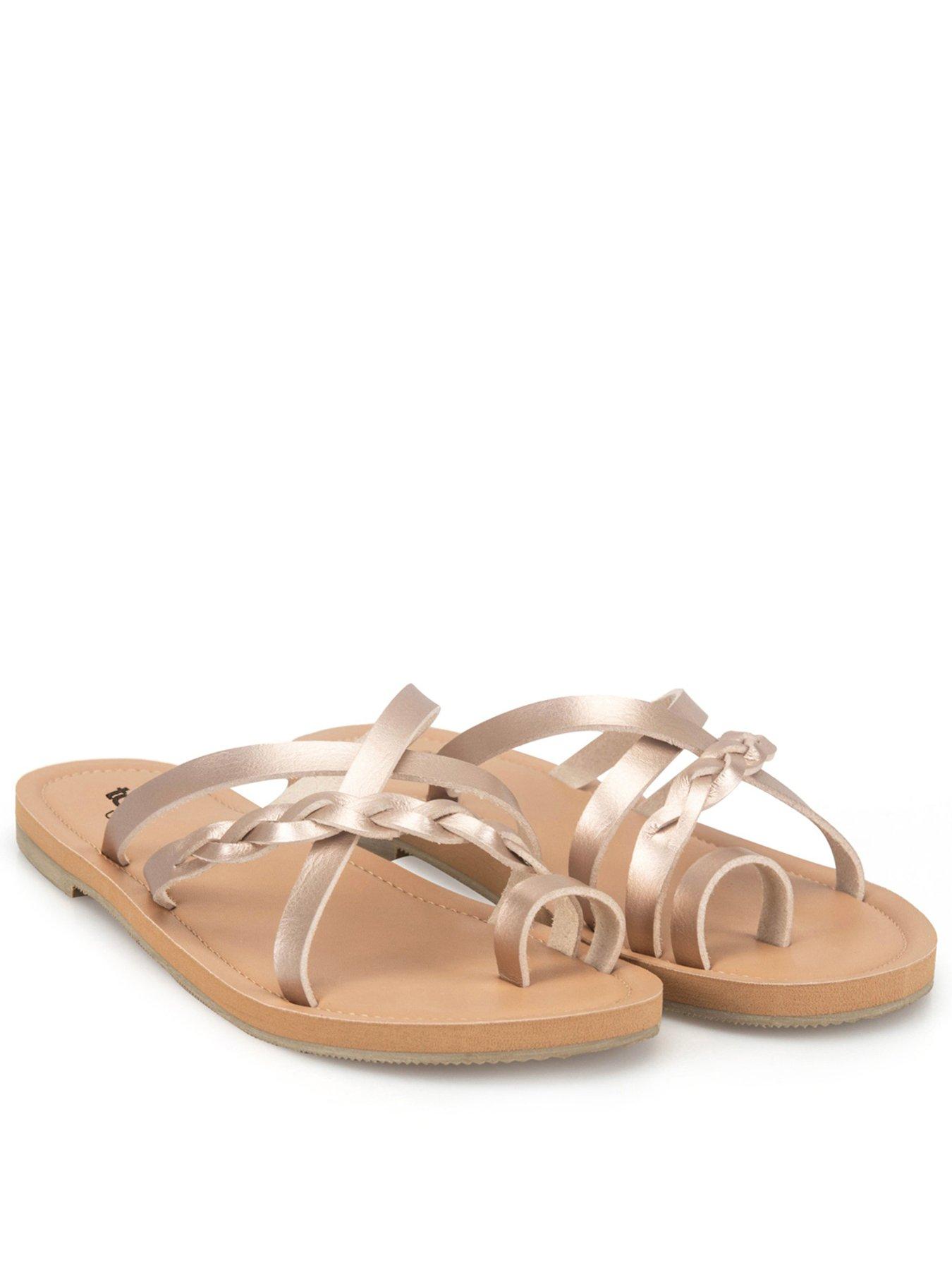 TOTES Totes Ladies Toe Post Strappy Sandal - Rose Gold