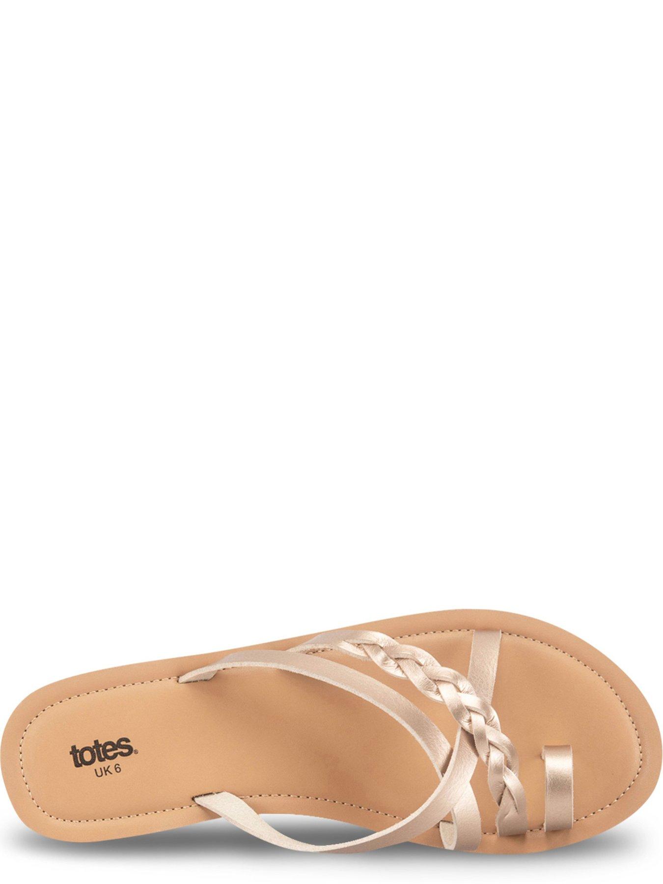  image of totes-totes-ladies-toe-post-strap-sandal-rose-gold