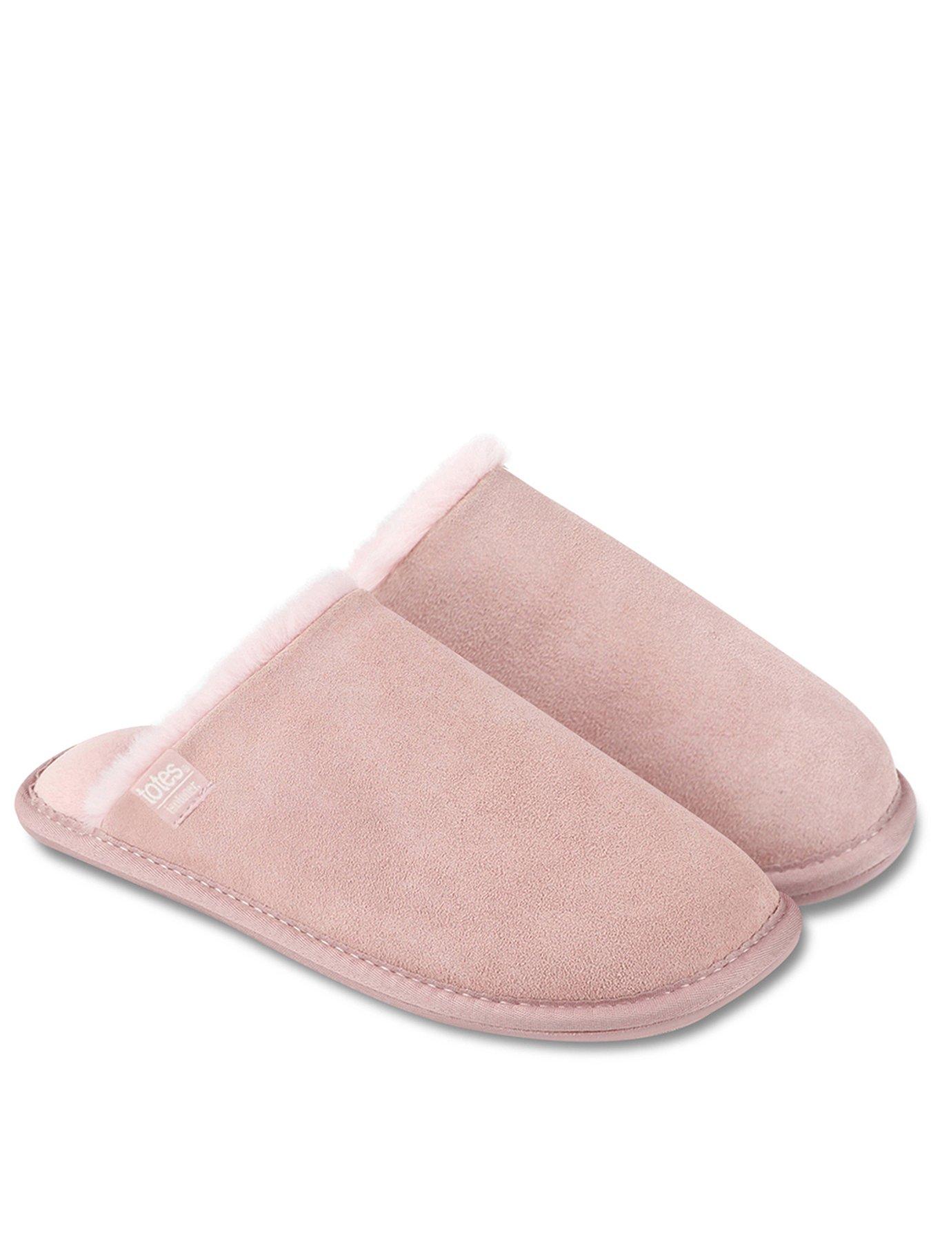 totes-isotoner-isotoner-ladies-real-suede-mule-pink