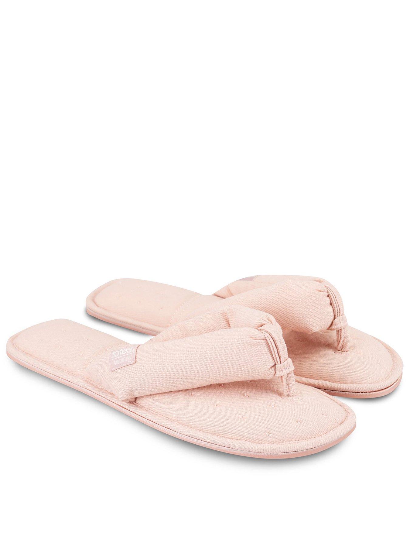 Totes Isotoner Isotoner Ladies Woven Toe Post Slipper - Pink