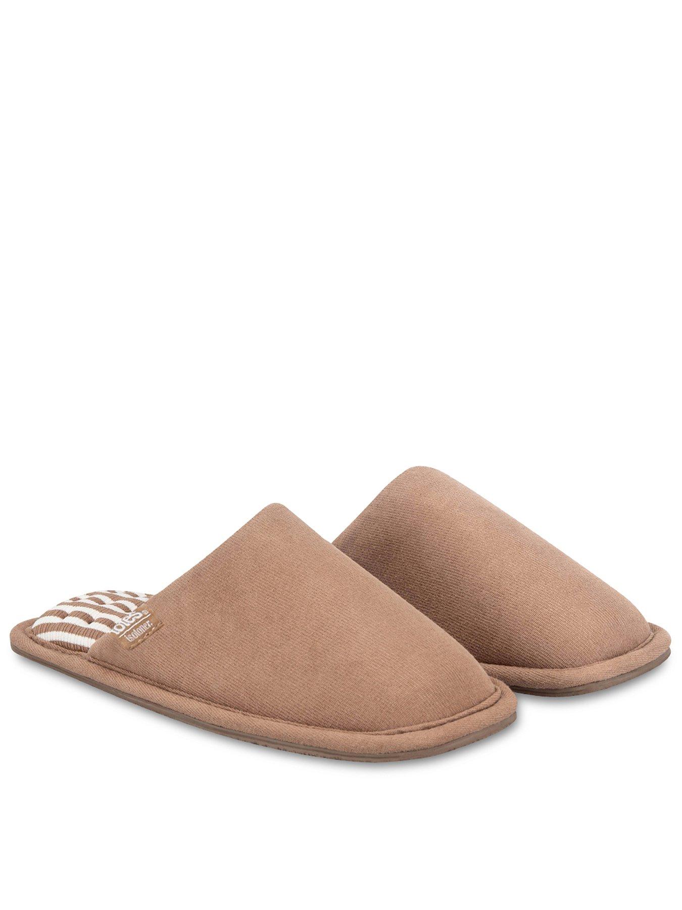 totes-isotoner-isotoner-ladies-square-toe-stripe-mule-slipper-mink-brown