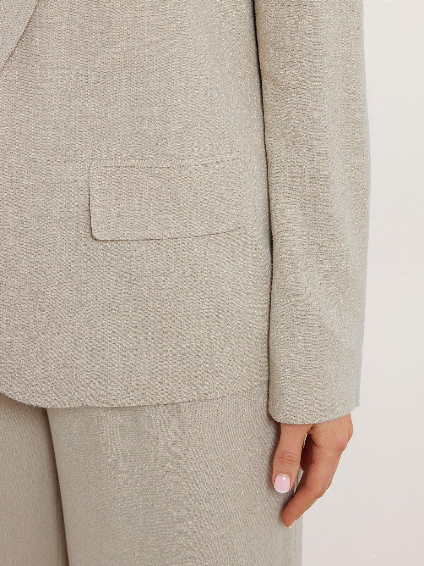  image of long-tall-sally-linen-blend-blazer-cream