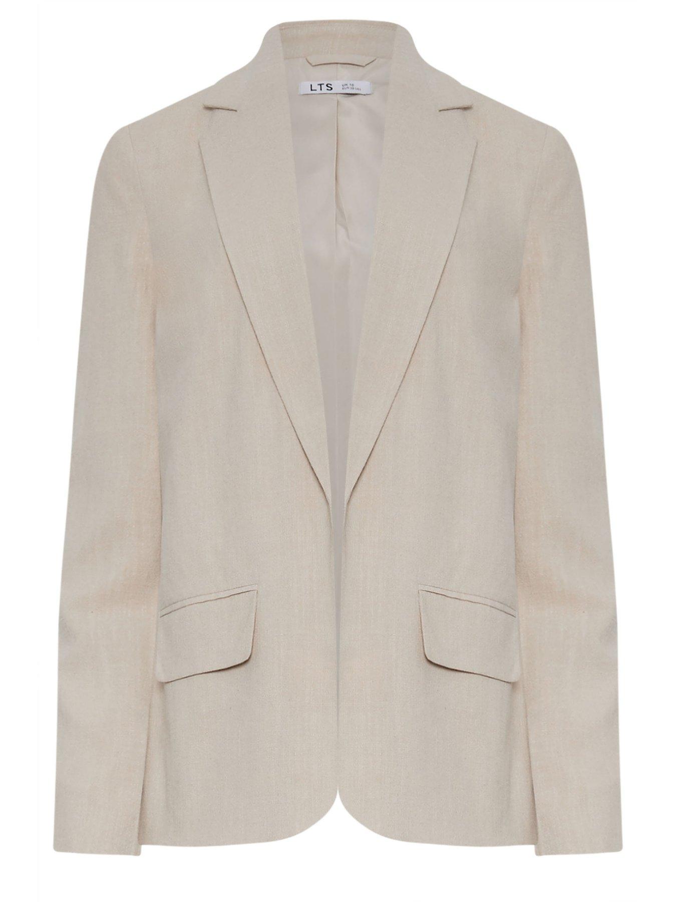  image of long-tall-sally-linen-blend-blazer-cream