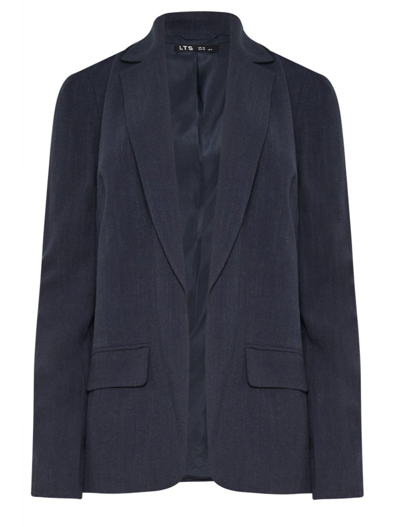  image of long-tall-sally-linen-blend-blazer-blue