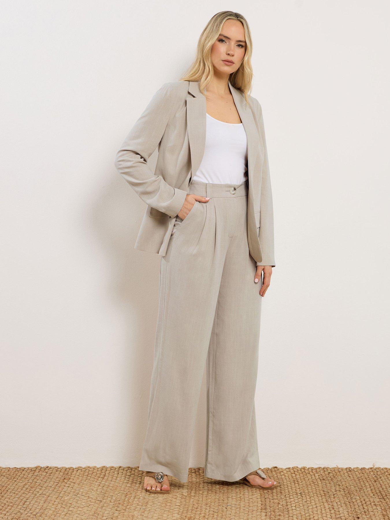 Long Tall Sally Tall Linen Pleat Front Trousers 34"