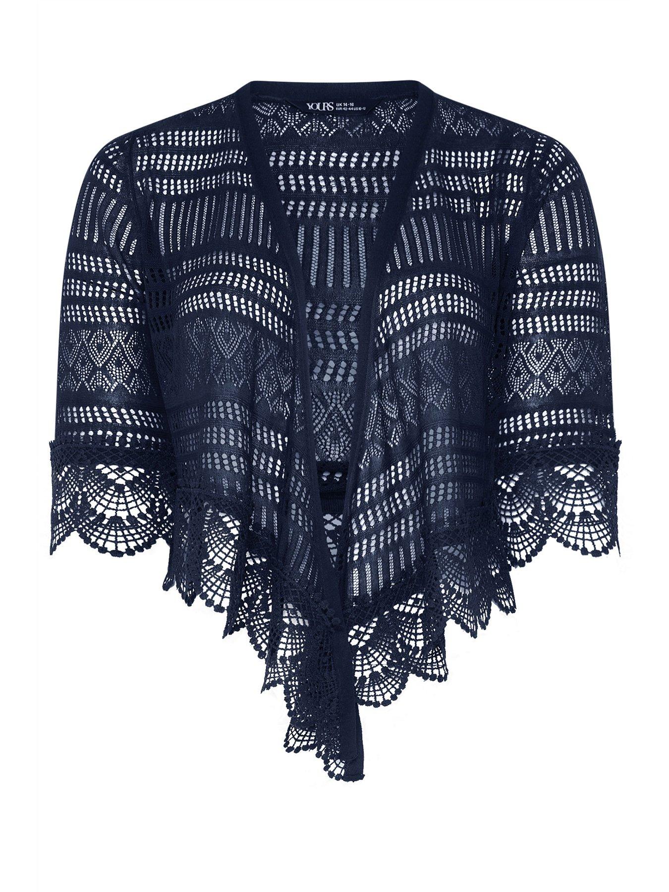 Image 5 of 5 of Yours Curve Waterfall Cardigan - Blue