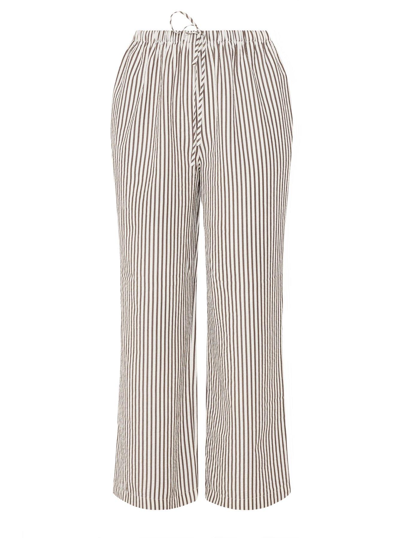  image of yours-curve-crinkle-stripe-trousers