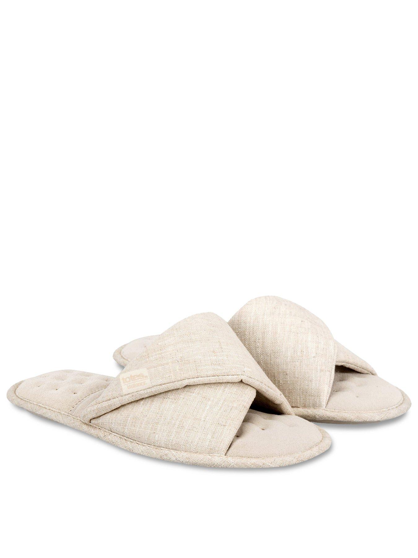 totes-isotoner-isotoner-ladies-linen-twist-open-toe-slipper-stone