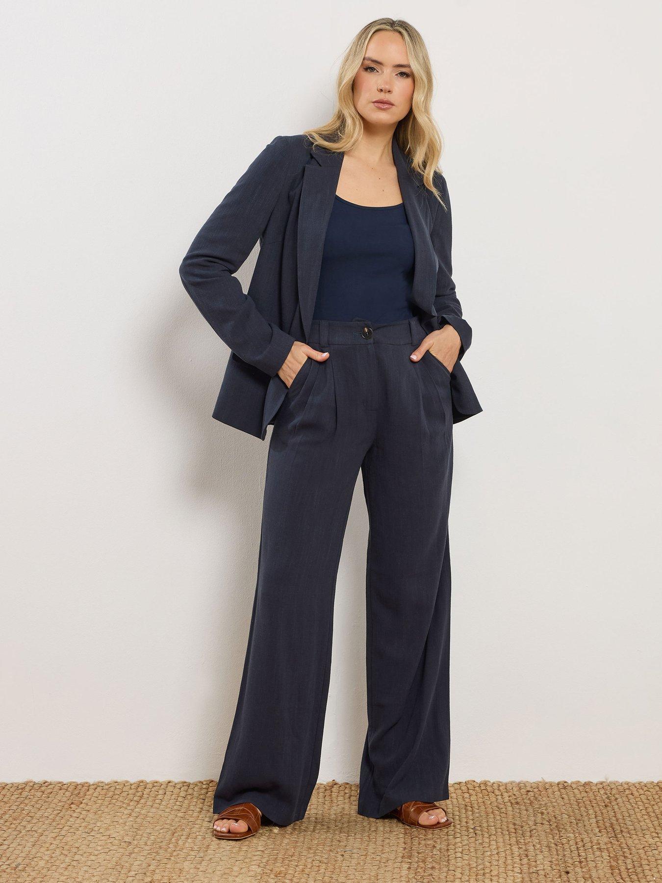 Long Tall Sally Tall Linen Pleat Front Trousers 36"