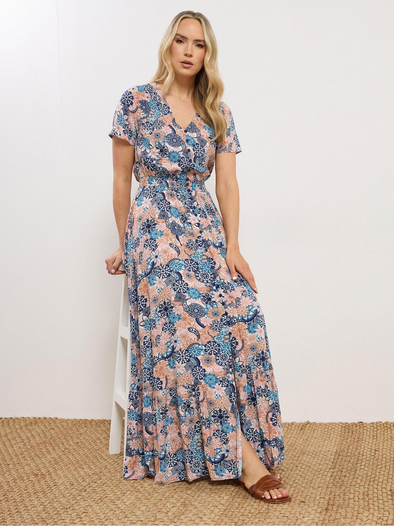 Long Tall Sally Tall Boho Floral Button Through Maxi Dress