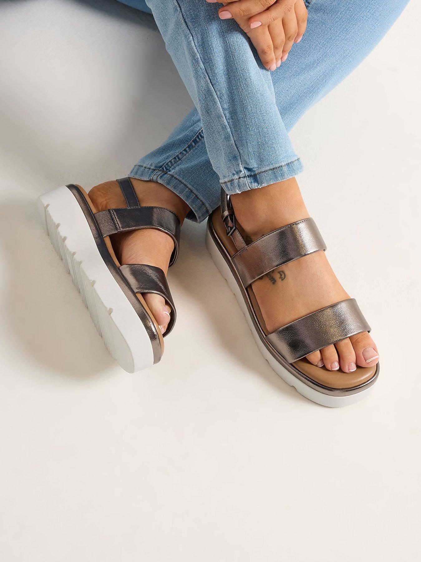yours-extra-wide-fit-2-part-padded-low-wedge-sandal-grey