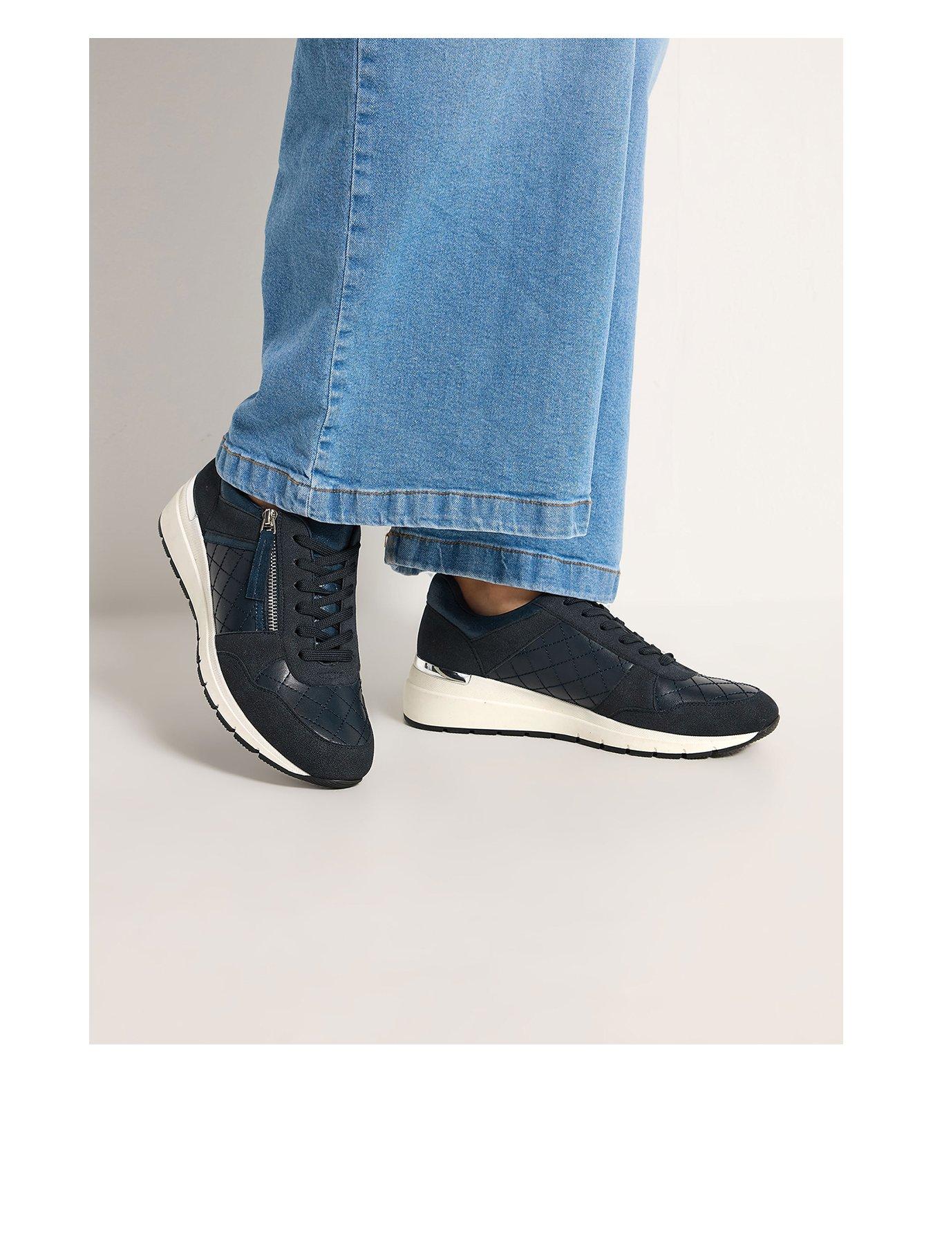 Yours Wide Fit Metal Clip Quilted Wedges