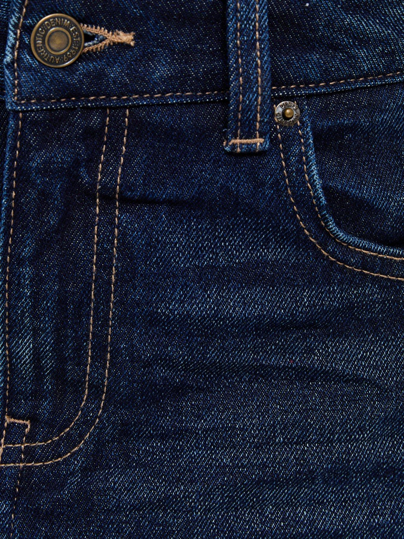 Image 5 of 5 of New Look 915 Girls Distressed Denim Mini Skort - Dark Blue