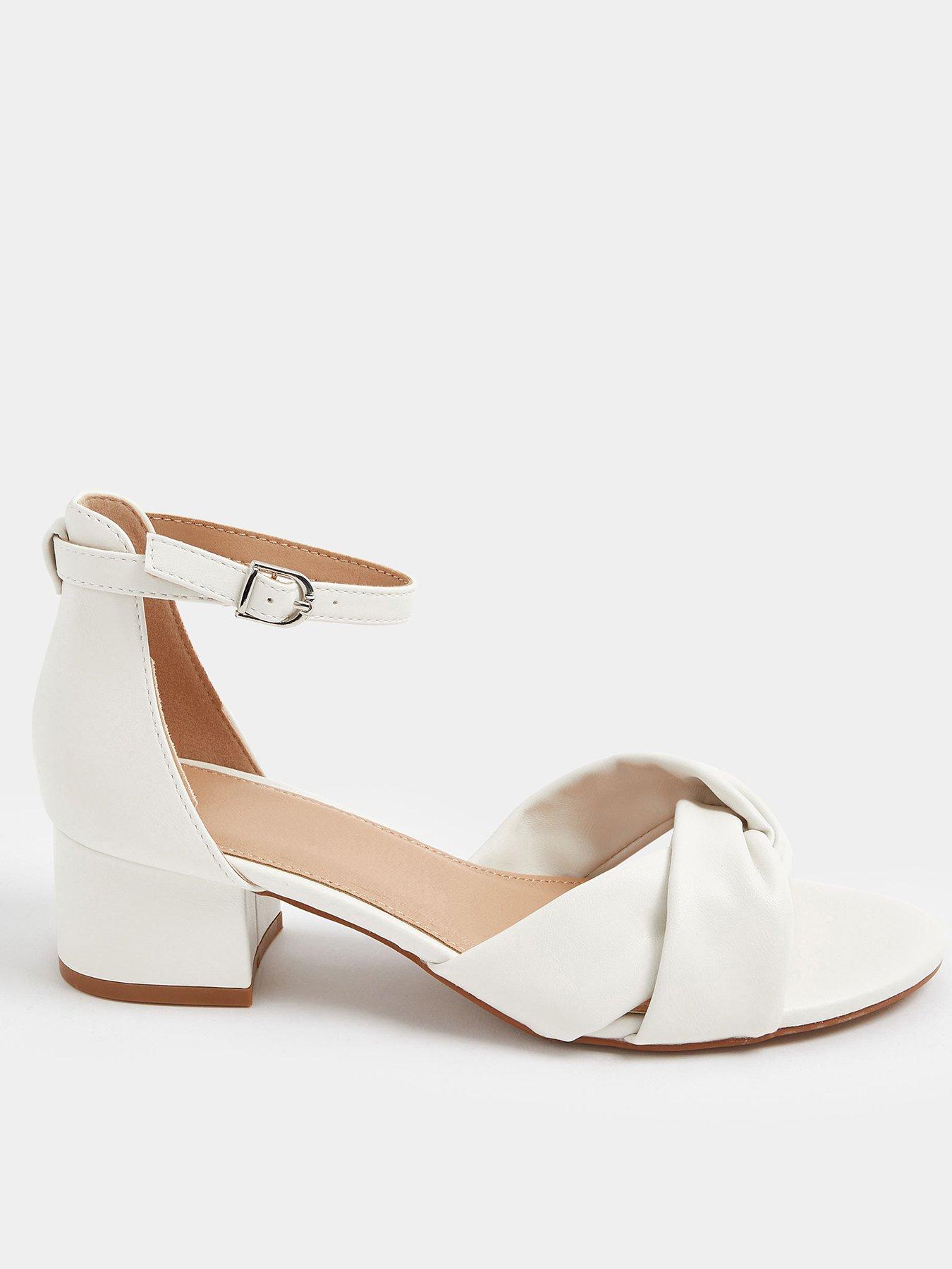Yours Extra Wide Fit Low Twist Block Heel - White