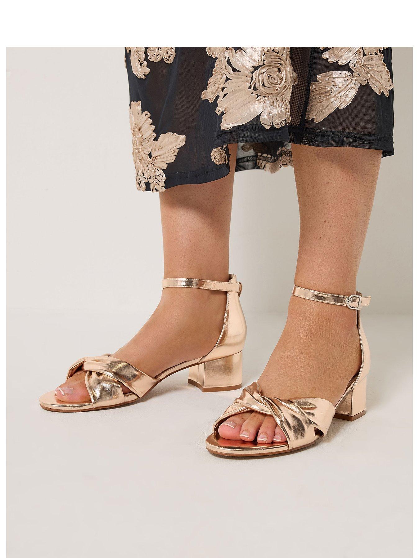 yours-extra-wide-fit-low-twist-block-heel-gold