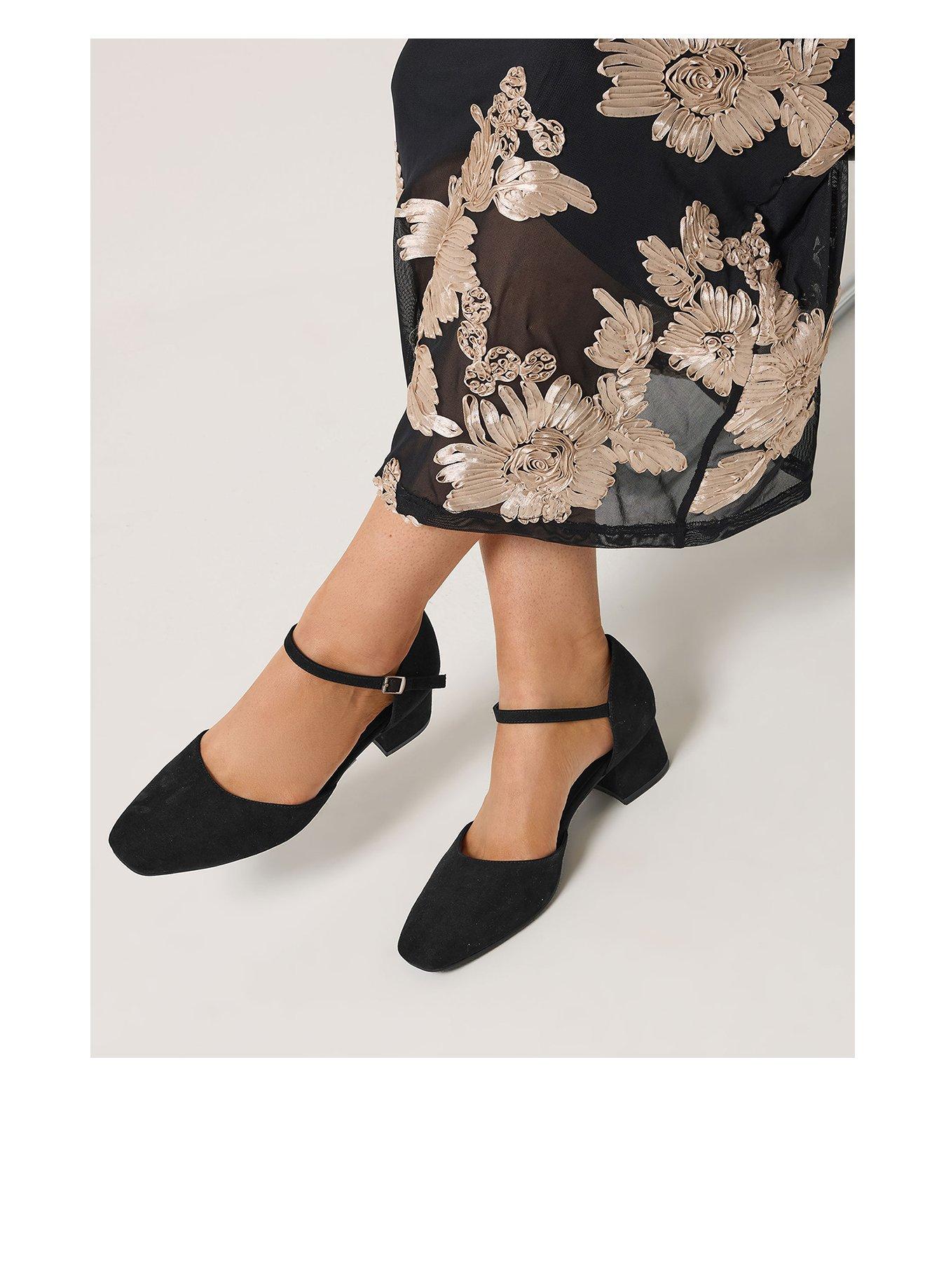 Yours Extra Wide Fit 2 Part Block Heel Square Toe