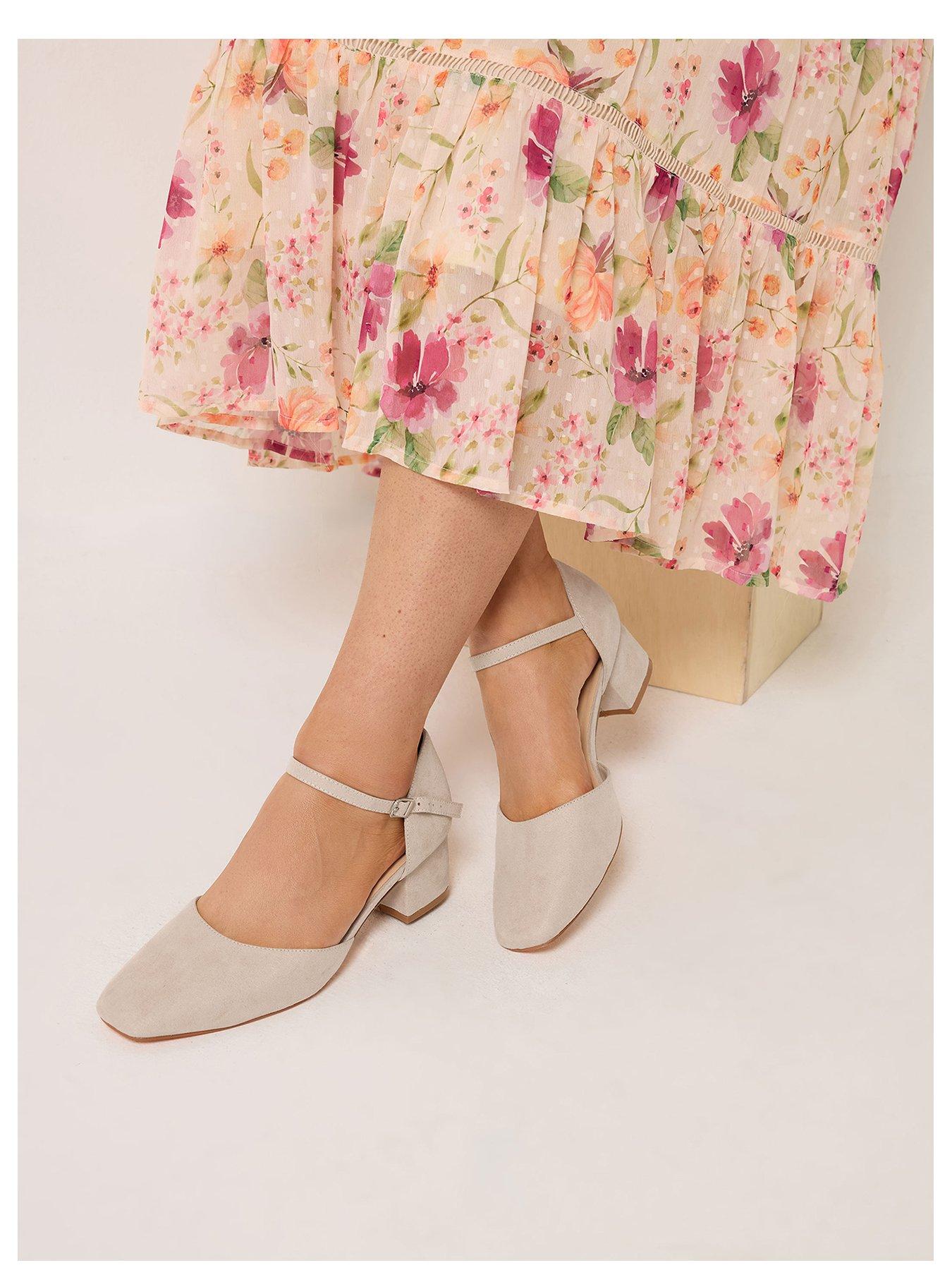 Yours Extra Wide Fit 2 Part Block Heel Square Toe