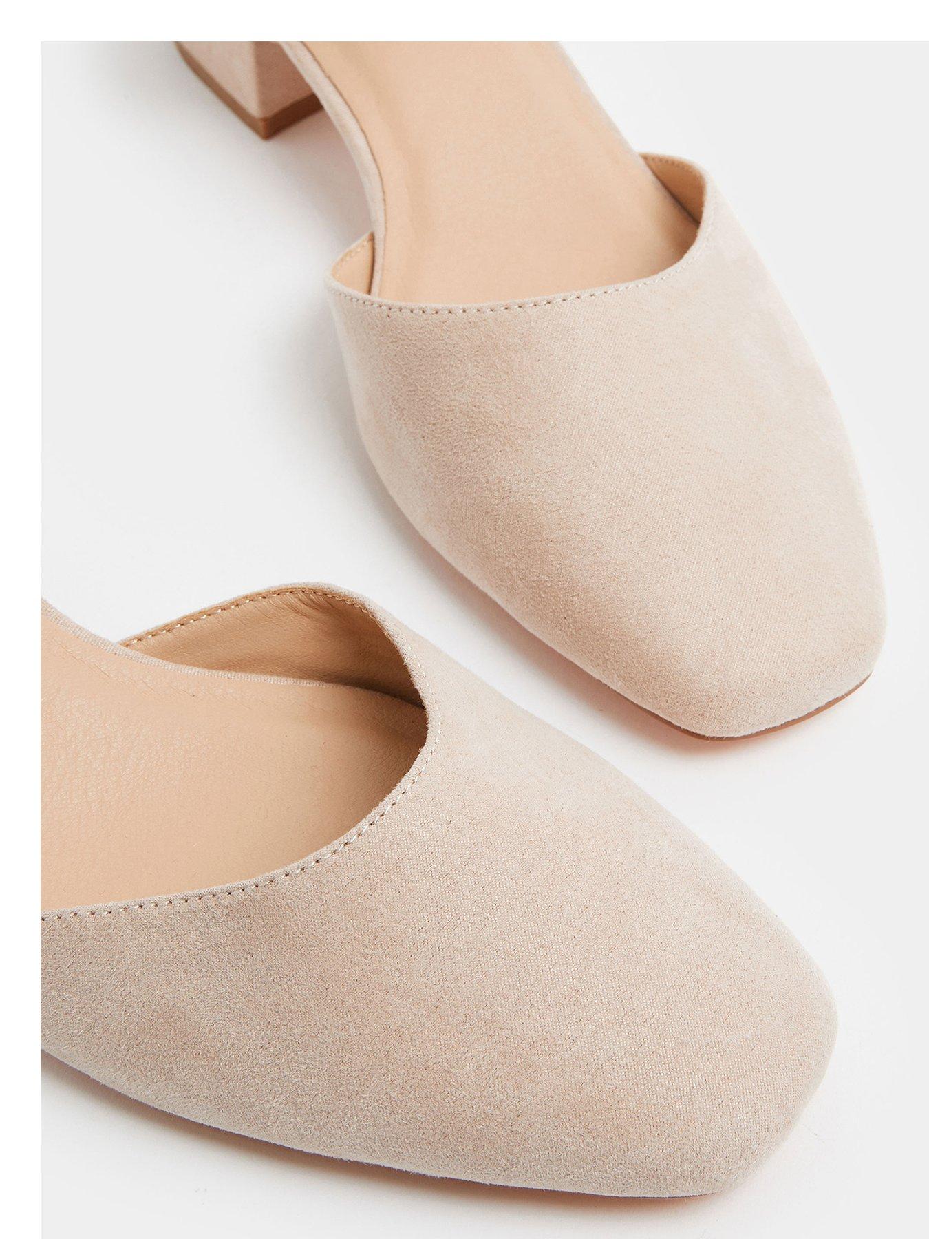 Image 4 of 4 of Yours Extra Wide Fit 2 Part Block Heel Square Toe - Cream