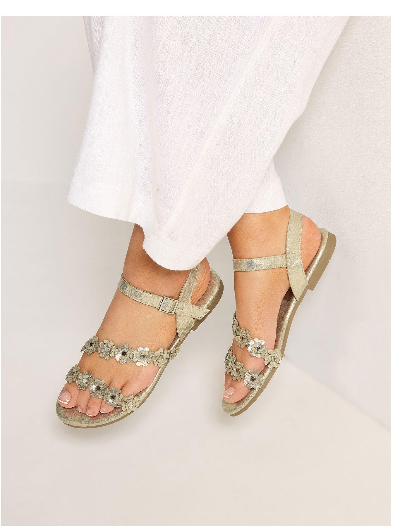 Yours Extra Wide Fit Ditsy Floral Flat Sandal